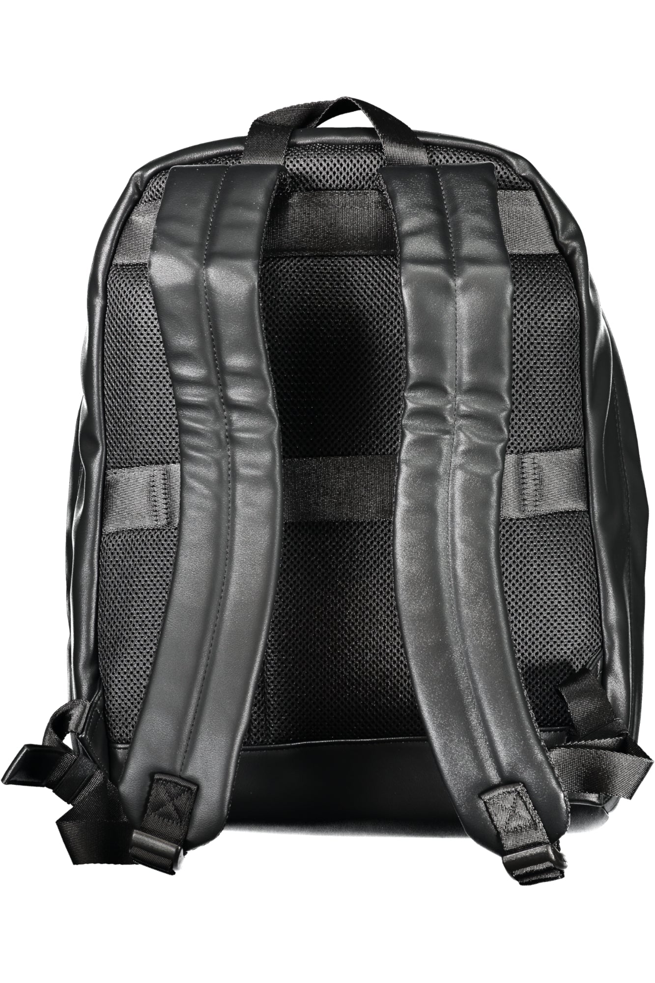 AM0AM12598_NEBDS – Eleganter Herrentagesrucksack in Schwarz mit Laptopfach und Details – Größe: UNI – Farbe: Nero