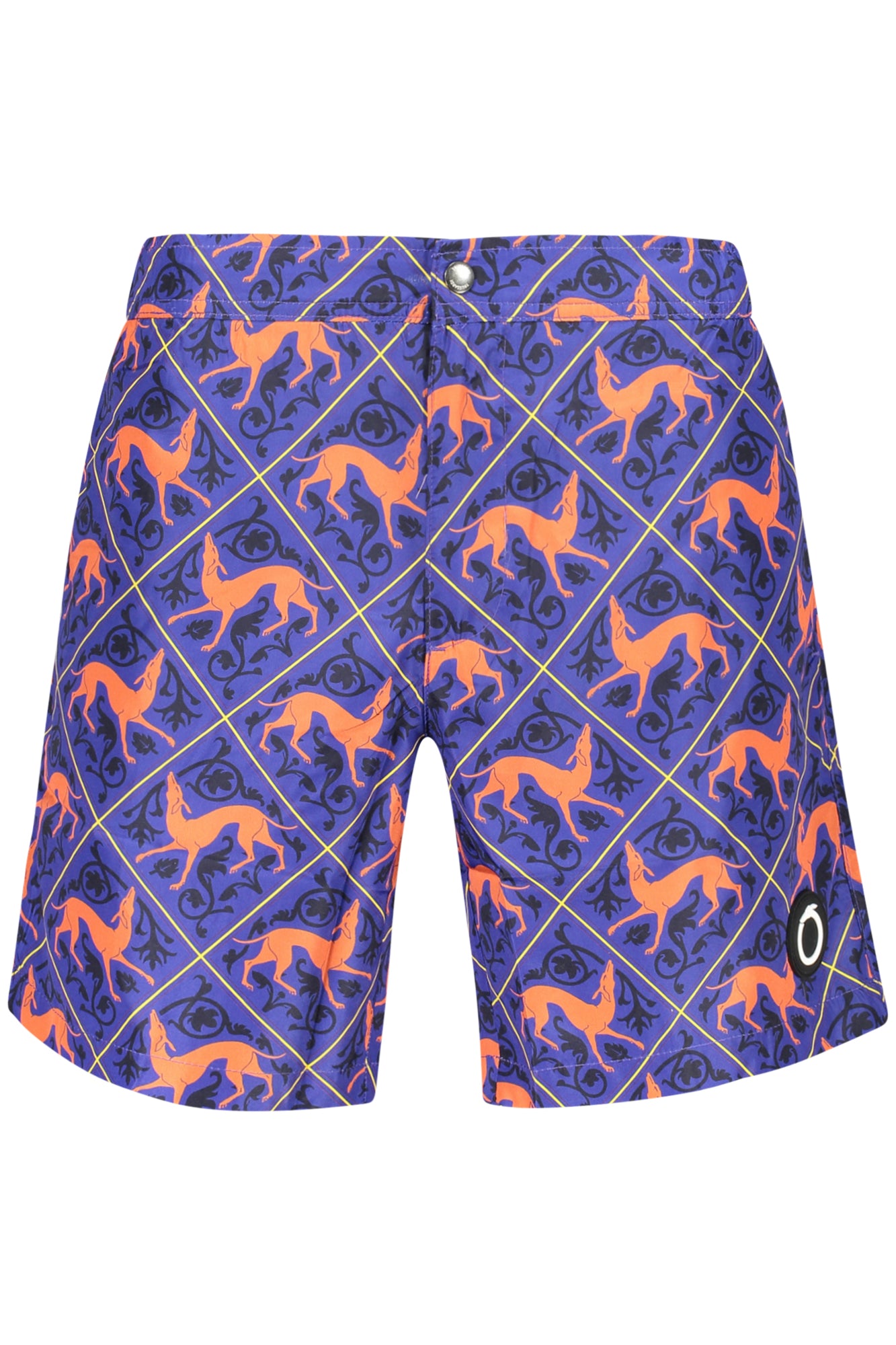 TRU2MBM12_BL13BLUE – Elegante Herren Badeshorts in Blau mit Greyhound-Muster und Details – Größe: S, M, L, XL, 2XL – Farbe: Blu