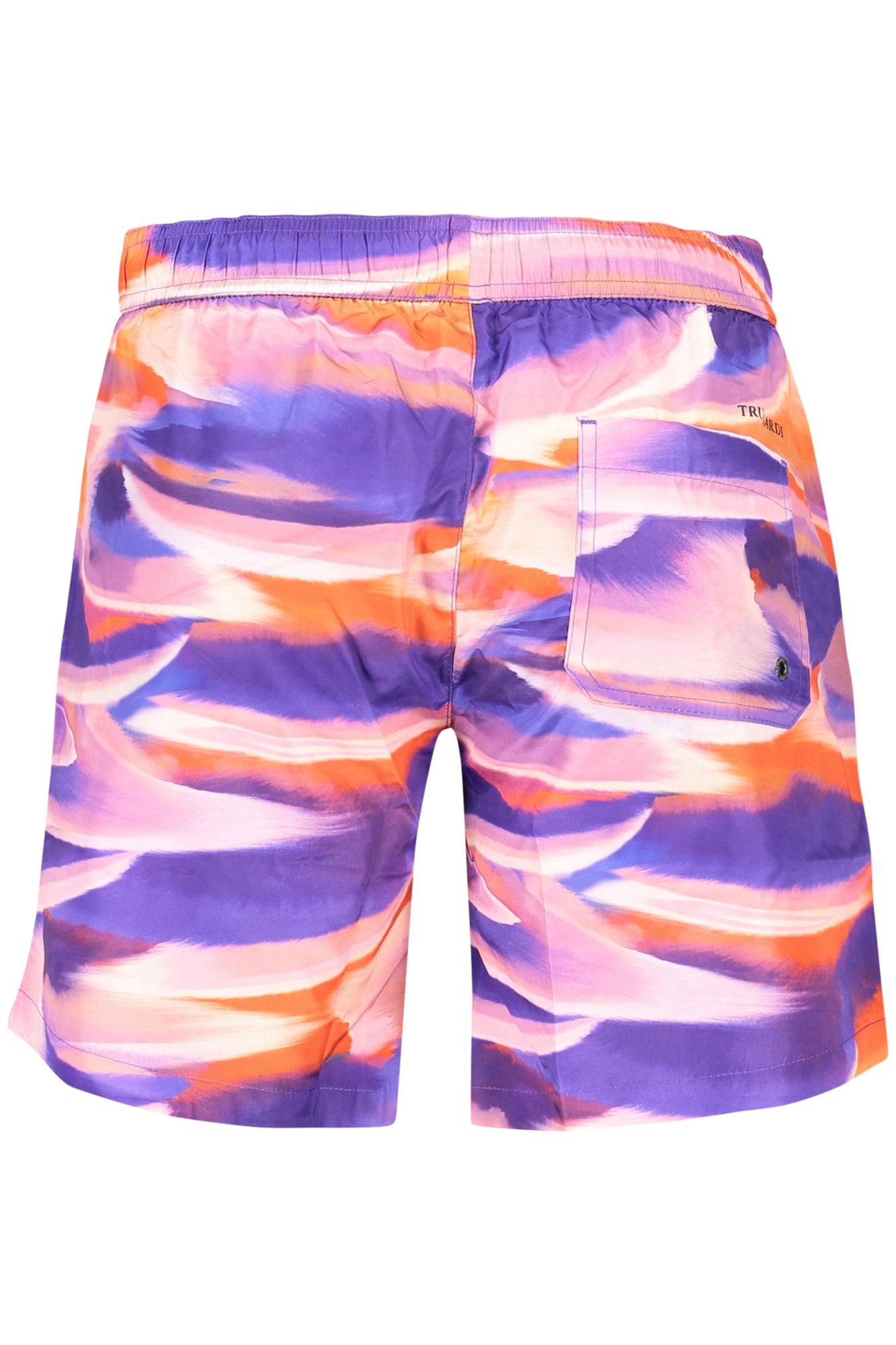 TRU2MBM11_VI15PURP – Elegante Herrenbadehose - Violett mit Meereswellen & Kontrastdetails – Größe: S, M, L, XL, 2XL – Farbe: Viola