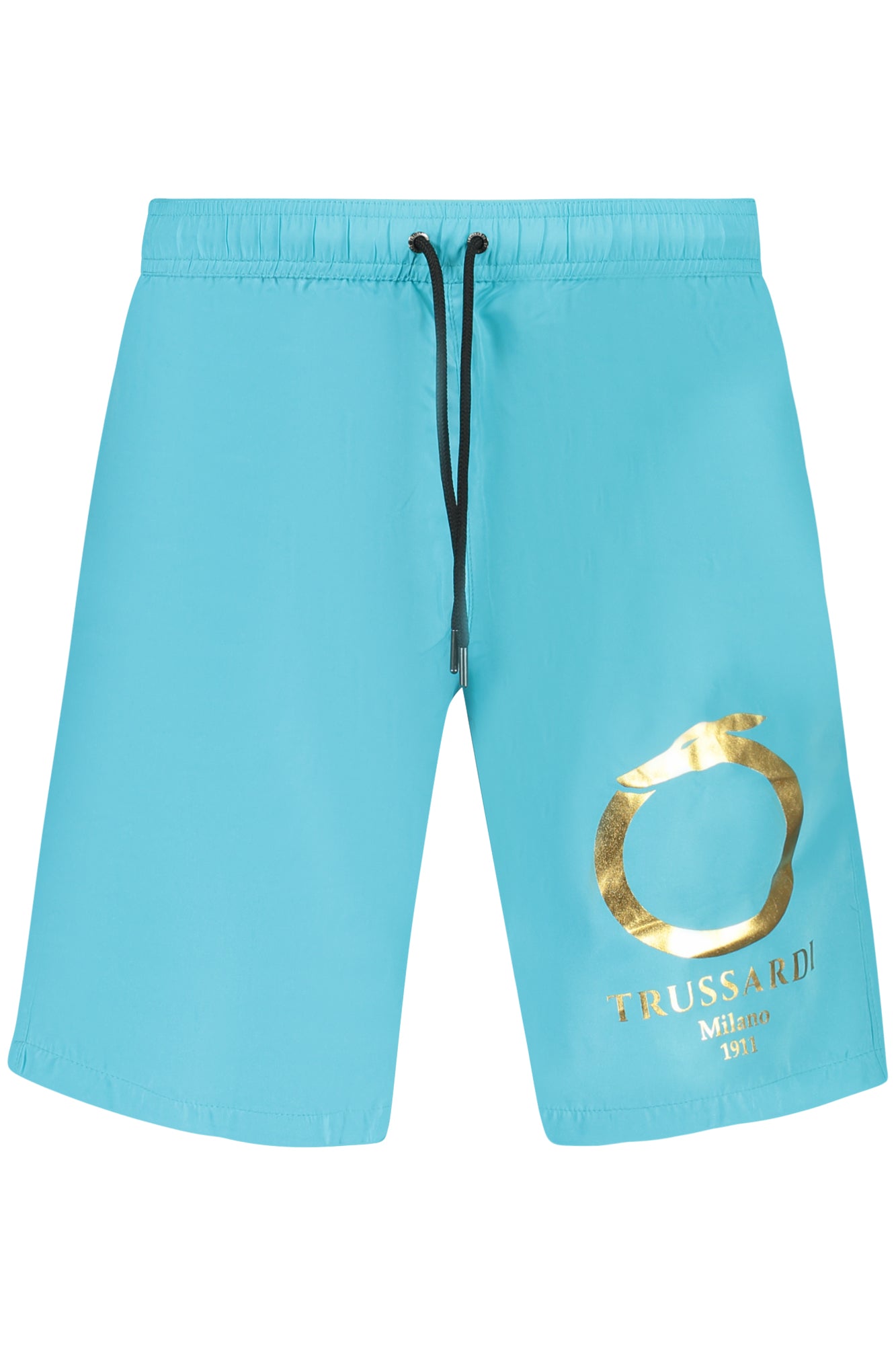 TRU2MBL01_AZ12TEAL – Herren Blaue Kurze Hose mit Kordelzug und Logo-Print – Größe: S, M, L, XL, 2XL – Farbe: Azzurro