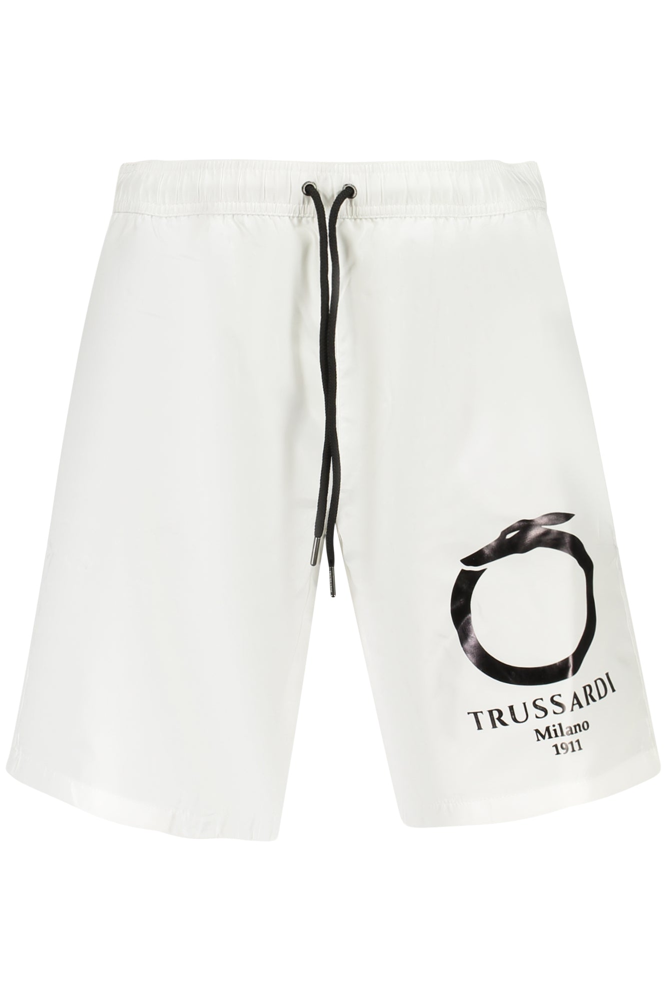 TRU2MBL01_BI01WHIT – Herren Weiße Shorts mit Druck - Sportlich mit Kordelzug und Taschen – Größe: S, M, L, XL, 2XL – Farbe: Bianco
