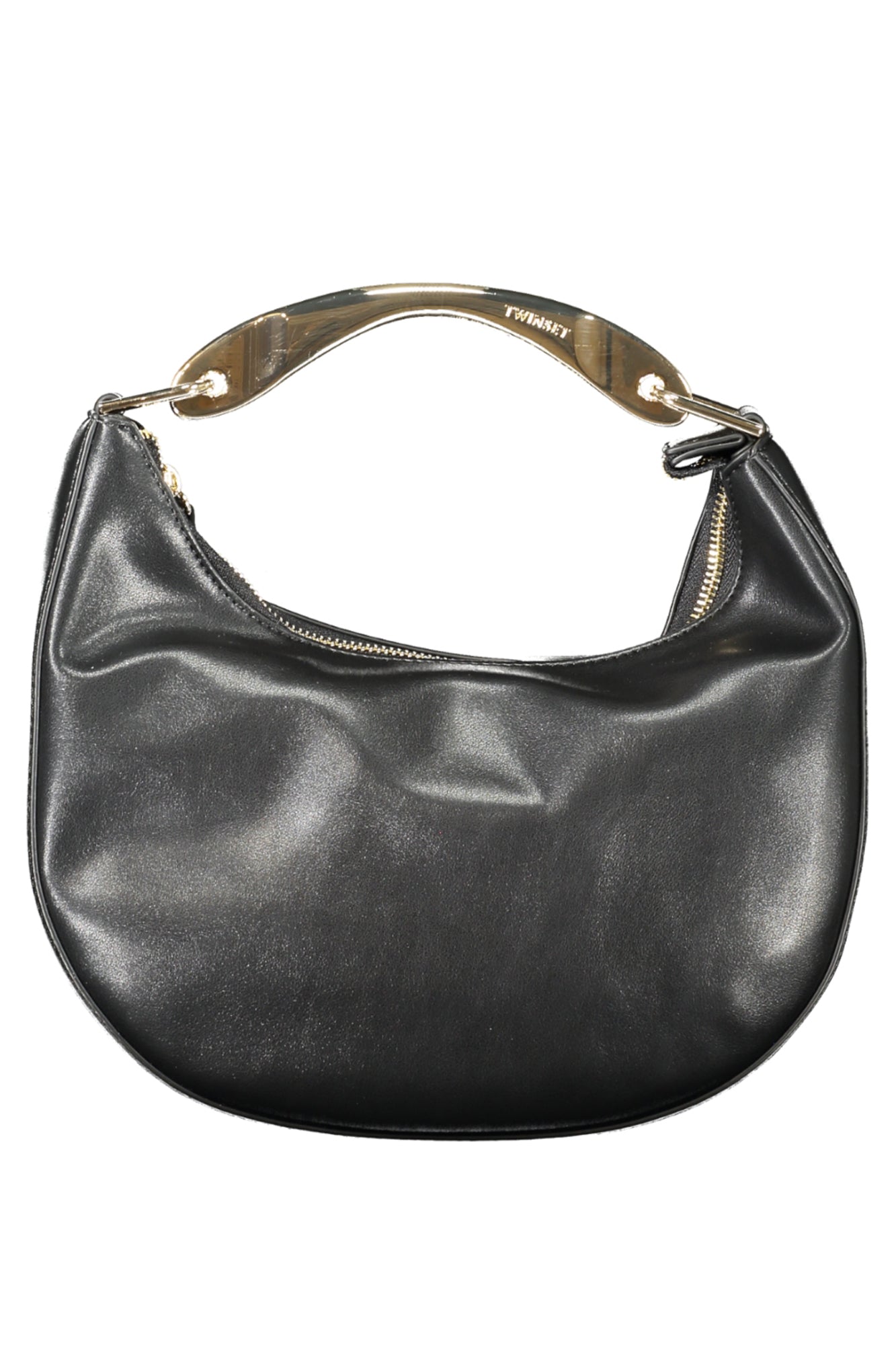 252TD8160_NE00006 – Stylische Schwarze Hobo-Tasche mit Metall-Details und Schulterriemen – Größe: UNI – Farbe: Nero