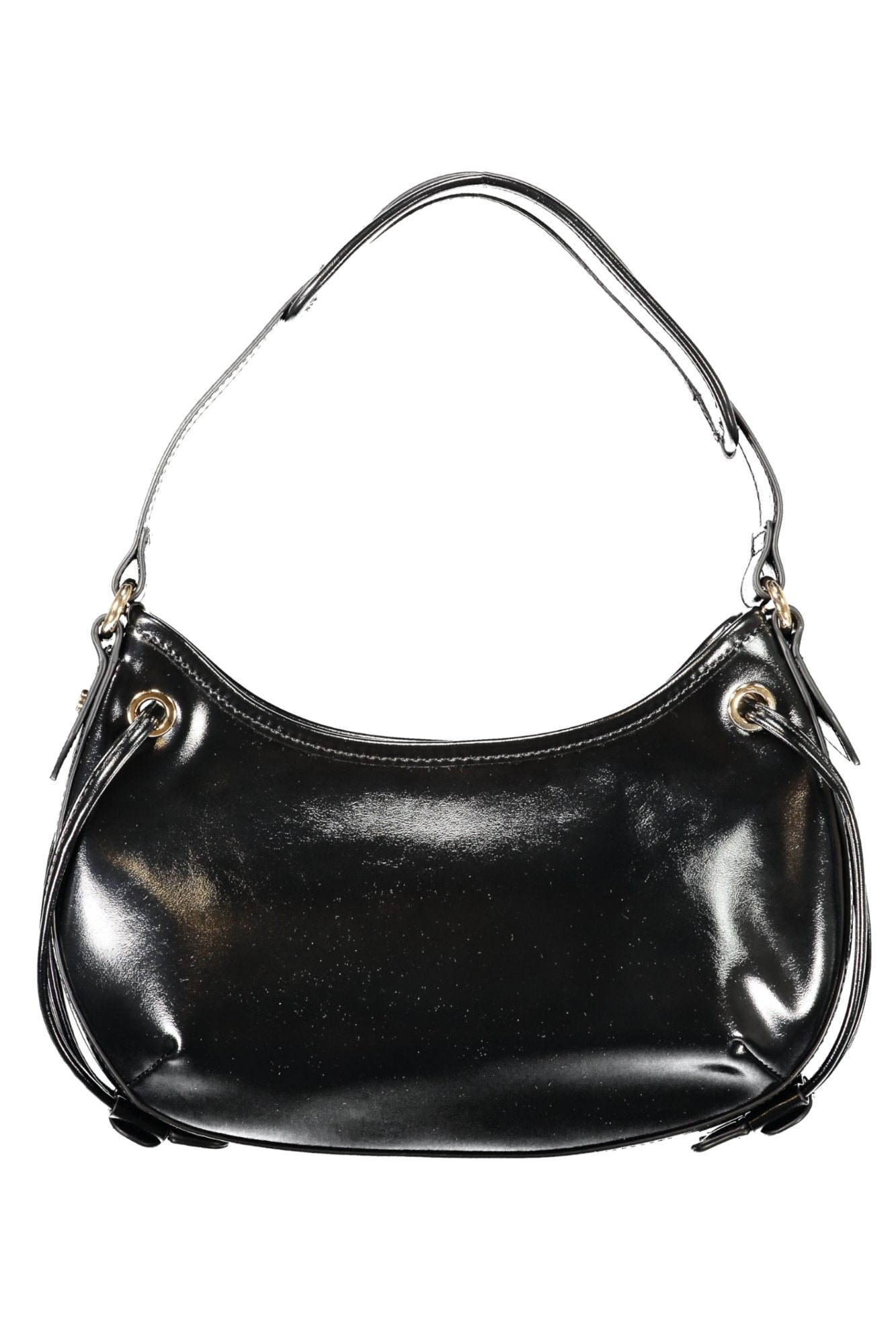 252TB7082_NE00006 – Elegante schwarze Hobo-Damentasche mit vielseitigem Verschluss-System – Größe: UNI – Farbe: Nero
