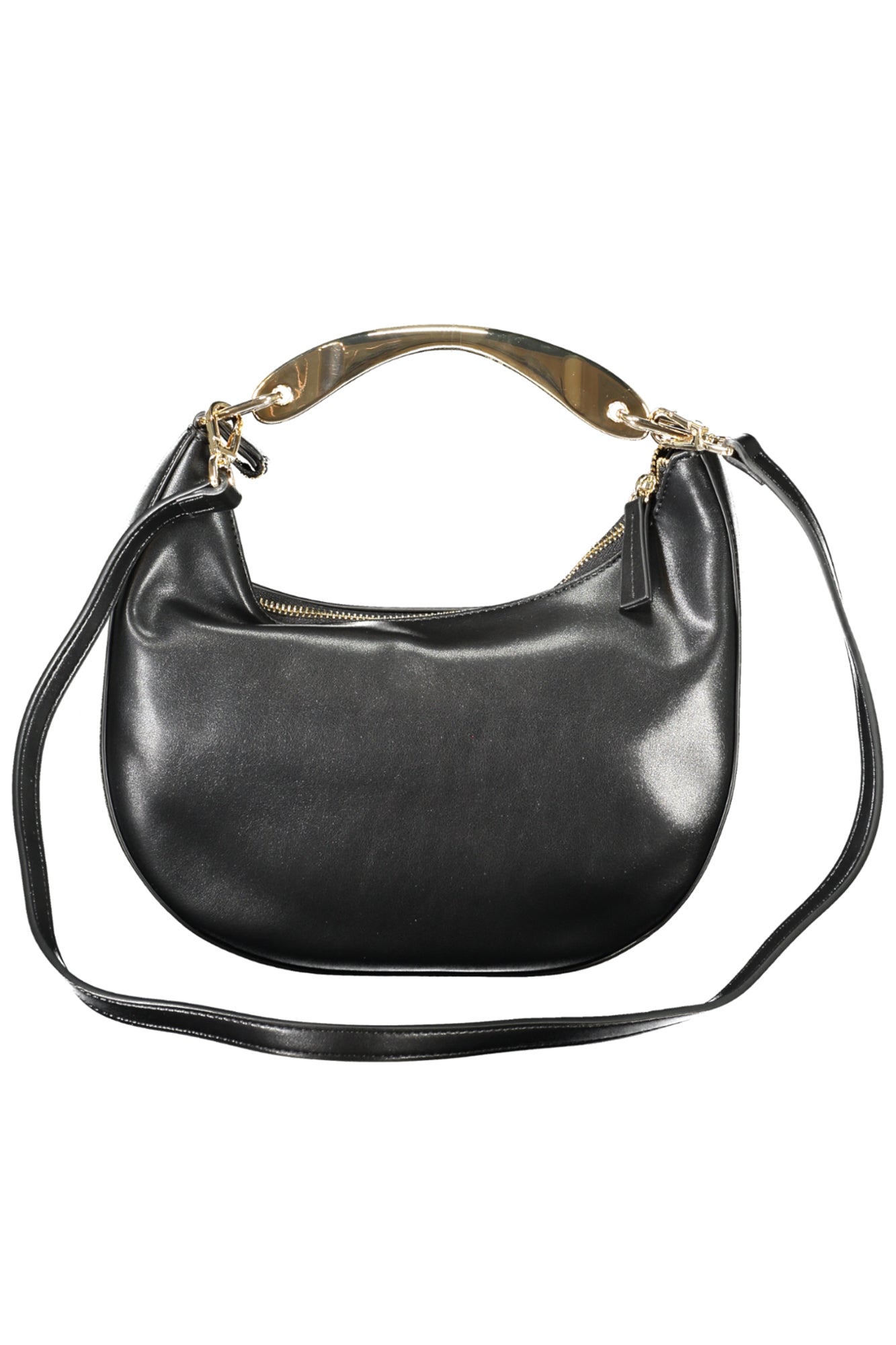252TD8160_NE00006 – Stylische Schwarze Hobo-Tasche mit Metall-Details und Schulterriemen – Größe: UNI – Farbe: Nero