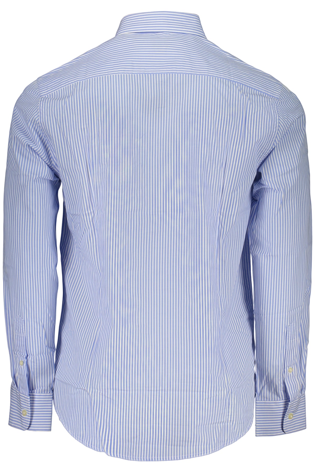 AU03229IRVING_AZA0650 – Elegantes Herren Langarmhemd Blau mit Streifen und Stickerei – Größe: S, M, L, XL, 2XL, 3XL – Farbe: Azzurro