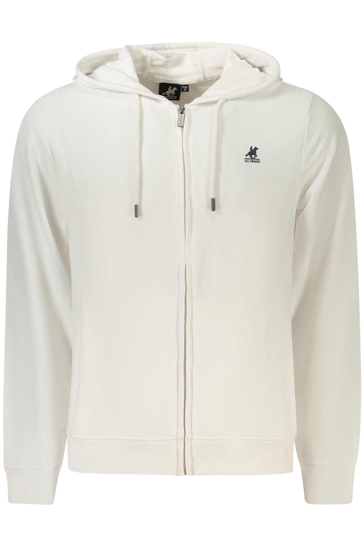 AU03221SILVIO_BIA0950 – Weißer Herren-Fleece-Hoodie mit Reißverschluss und Logo-Druck – Größe: S, M, L, XL, 2XL, 3XL – Farbe: Bianco