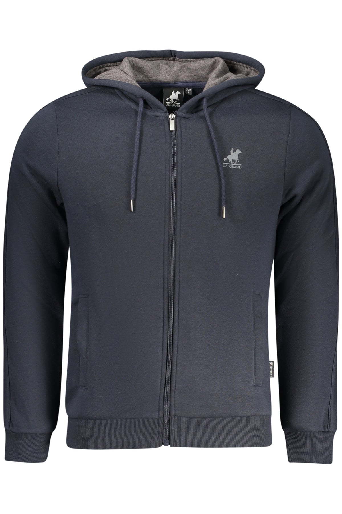 AU02822MAGELLANO_BLA2080 – Herren Fleecejacke: Blaue Kapuzenjacke mit Reißverschluss und Taschen – Größe: S, M, L, XL, 2XL, 3XL – Farbe: Blu