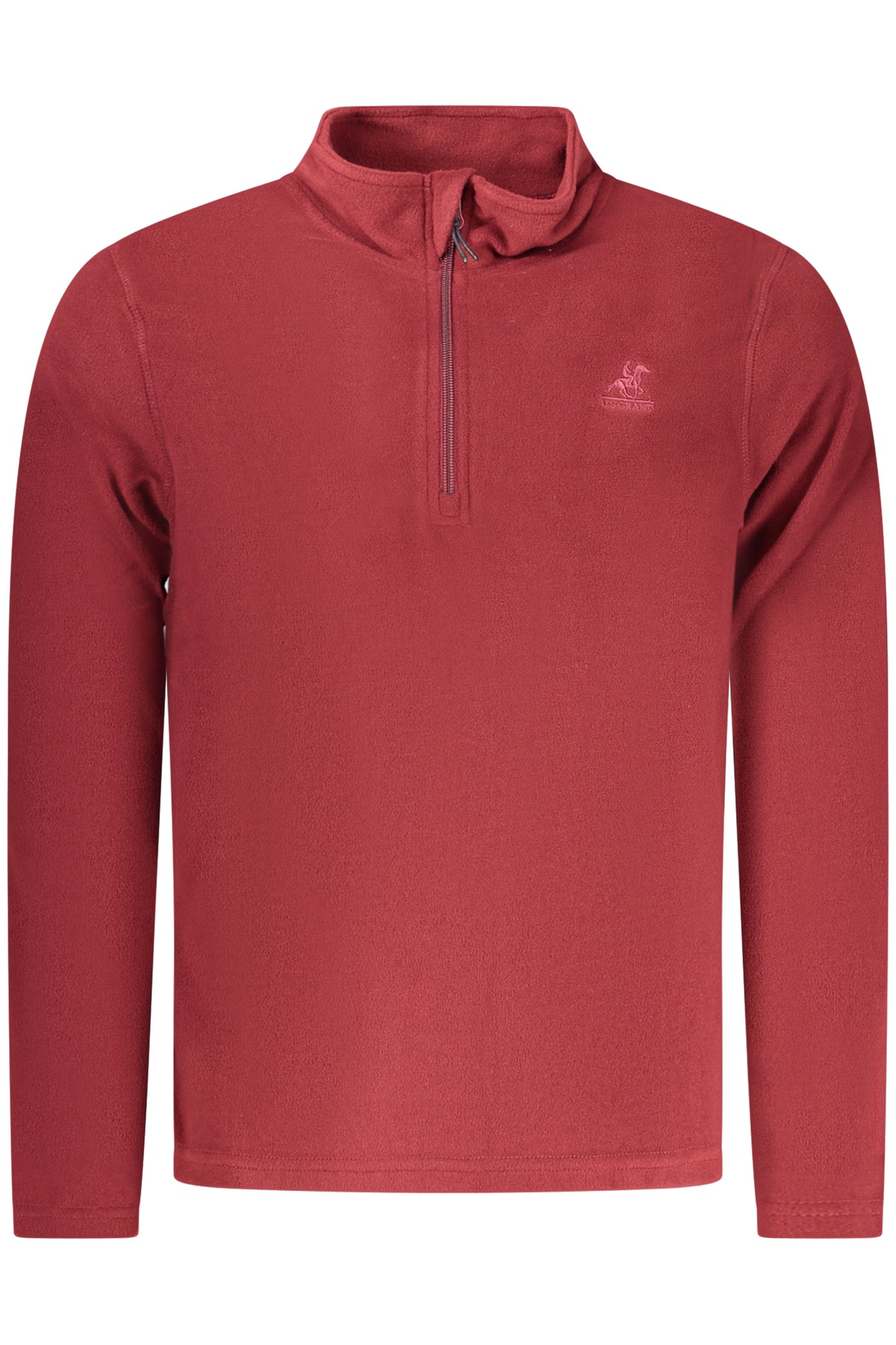 AU02831JUPITER_ROA9150 – Stilvolles Rotes Herren-Fleece ohne Reißverschluss mit Stickerei – Größe: S, M, L, XL, 2XL, 3XL – Farbe: Rosso