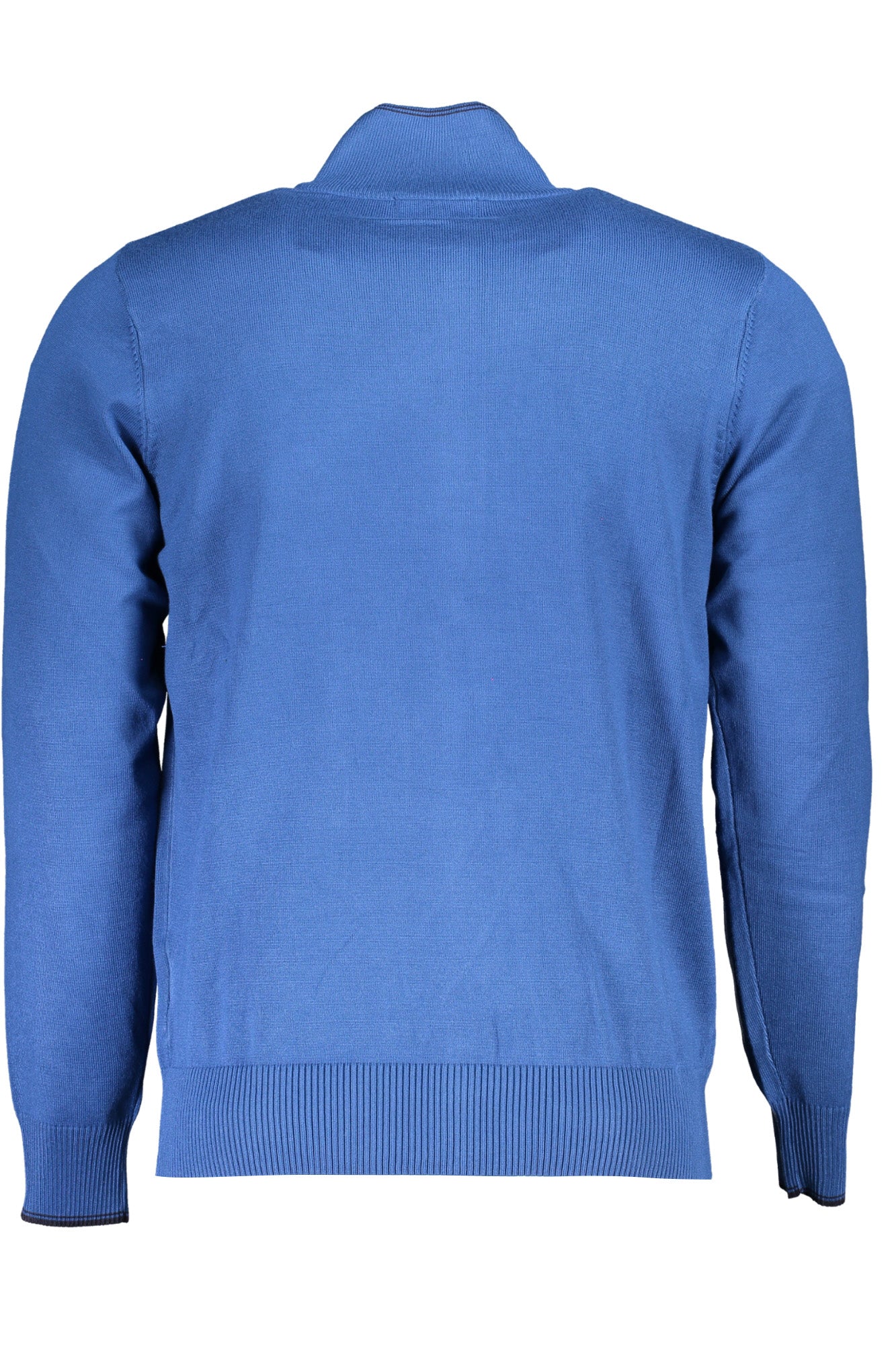 USTR209_BLDENIM – Eleganter Herren-Cardigan in Blau mit Kontrast-Details und Stickerei – Größe: M, L, XL, 2XL, 3XL – Farbe: Blu