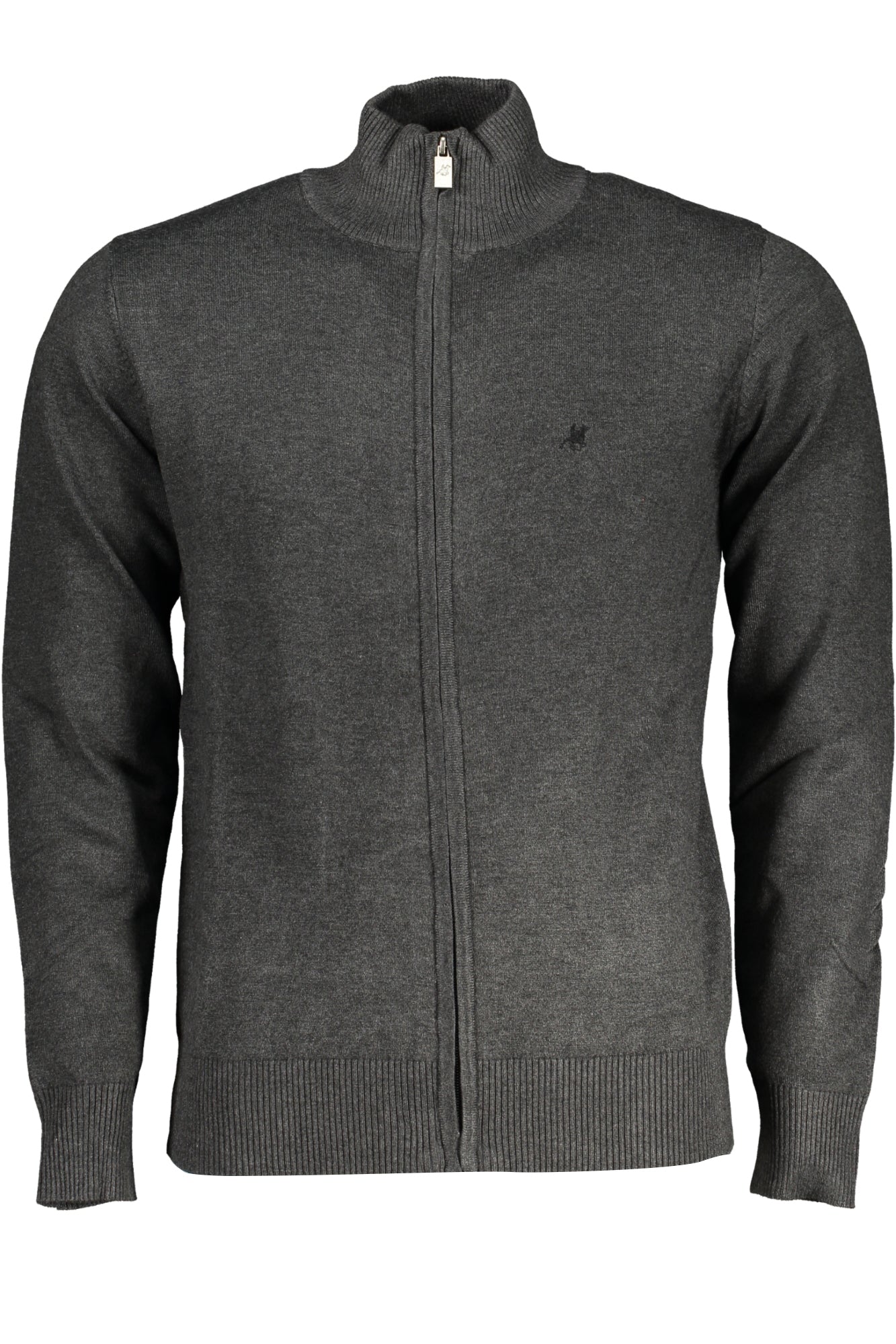 USTR204-1_GRANTRACIT – Herren Strickjacke Grau: Langarm, Reißverschluss, Stickerei-Details – Größe: M, L, XL, 2XL, 3XL – Farbe: Grigio