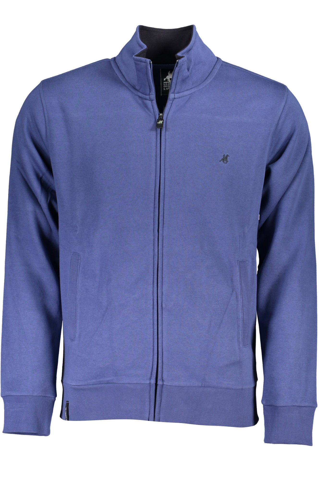 USF178_BLDENIM – Herren Sweatshirt Blau mit Reißverschluss und Stickerei - Elegant & Praktisch – Größe: M, L, XL, 2XL, 3XL – Farbe: Blu