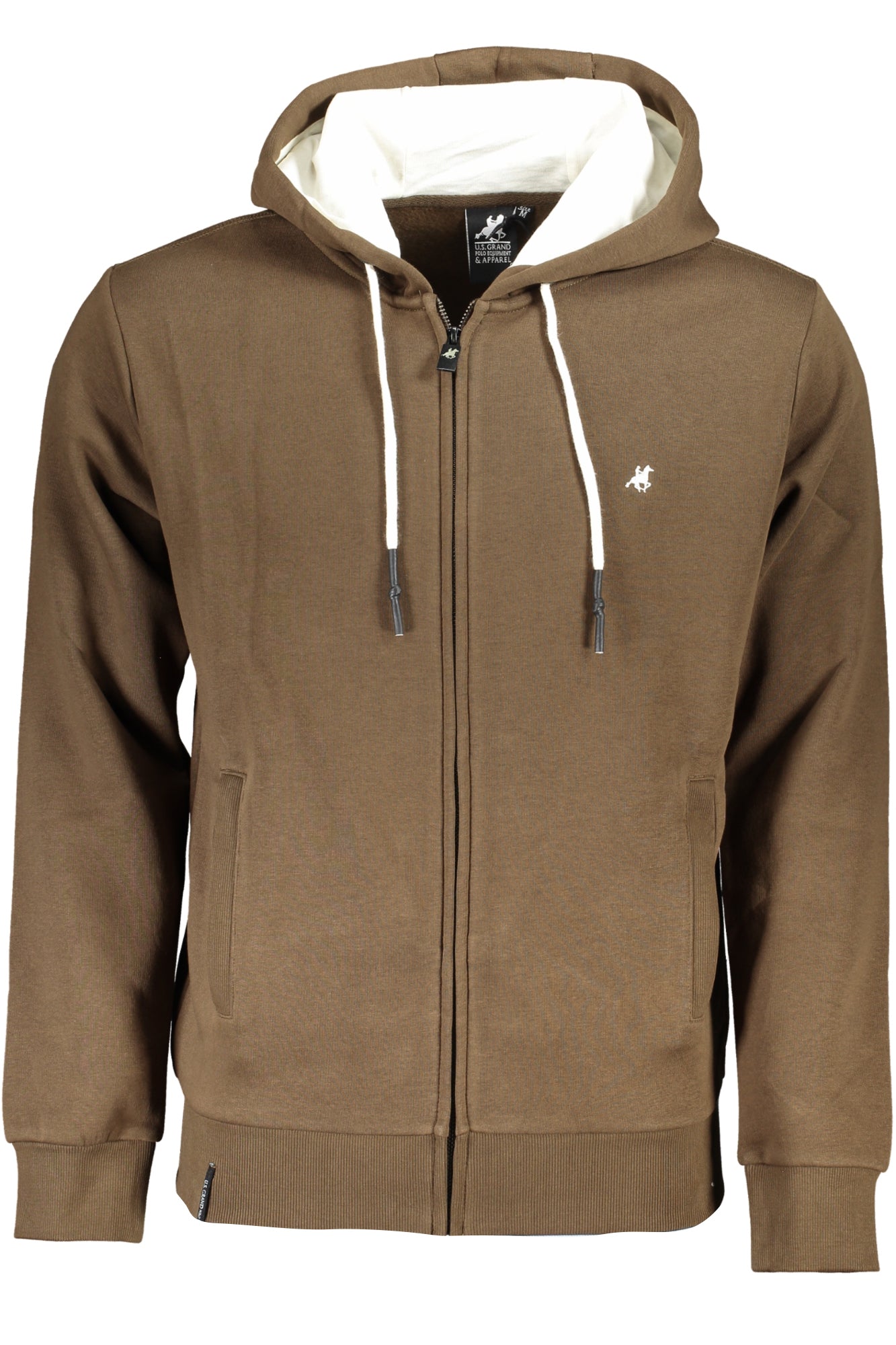 USF179_MAMORO – Hochwertiges Herren Sweatshirt Braun mit Reißverschluss & Stickerei – Größe: XL – Farbe: Marrone