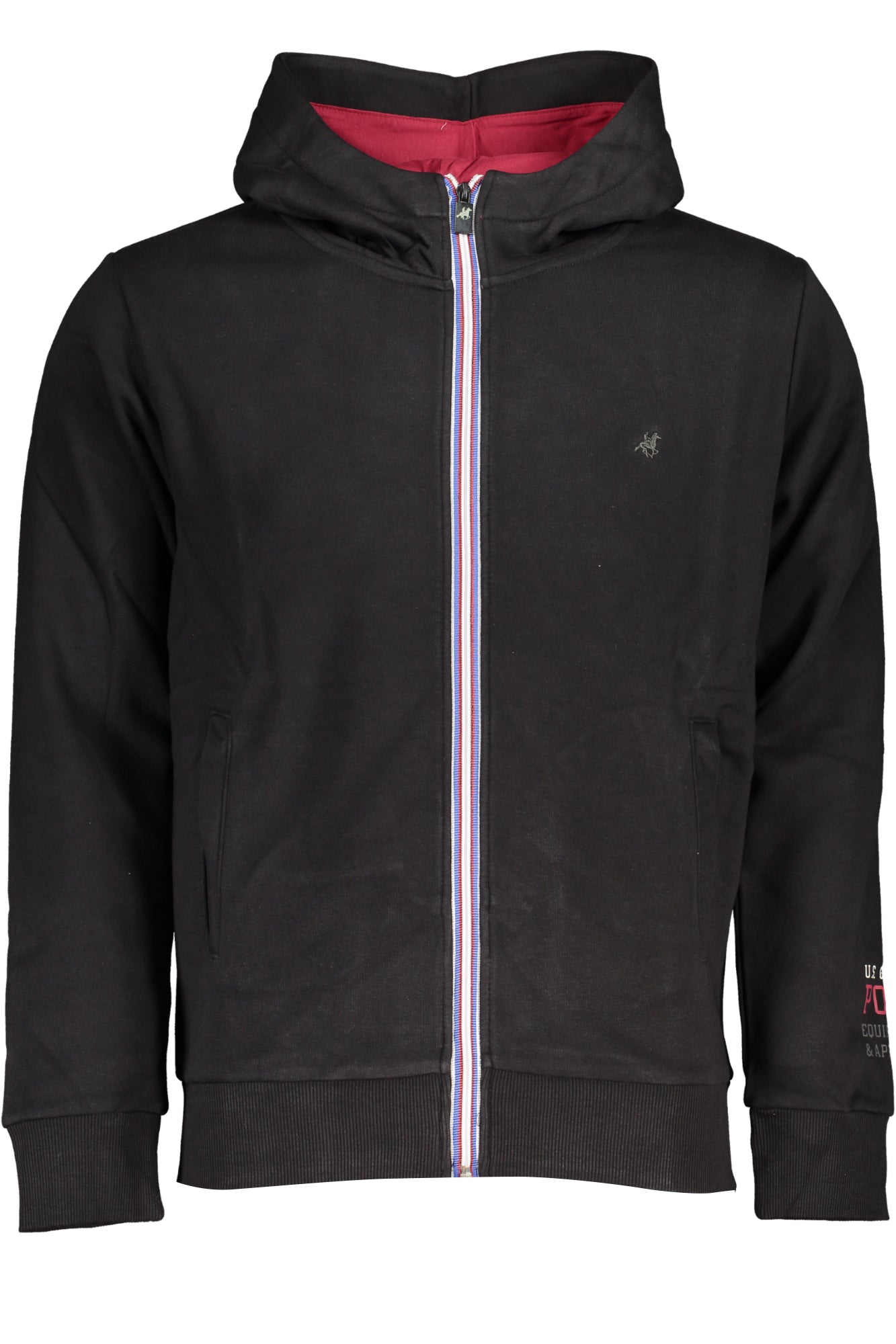 USF902_NENERO – Herren-Sweatshirt Schwarz: Langarm, Kapuze & Reißverschluss – Größe: M, L, XL, 2XL – Farbe: Nero