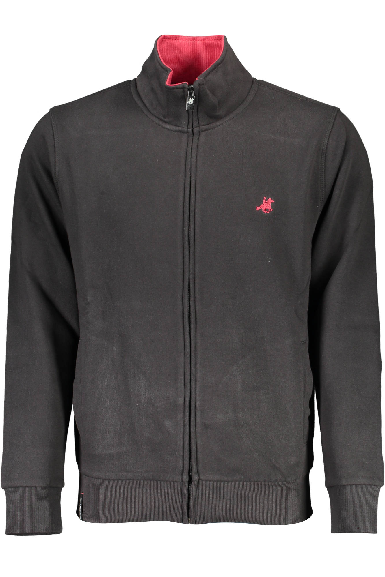 USF178_NERO_NERO – Herren Sweatshirt Schwarz mit Reißverschluss & Stickerei - Stilvoll & Warm – Größe: M, L, XL, 2XL, 3XL – Farbe: Nero