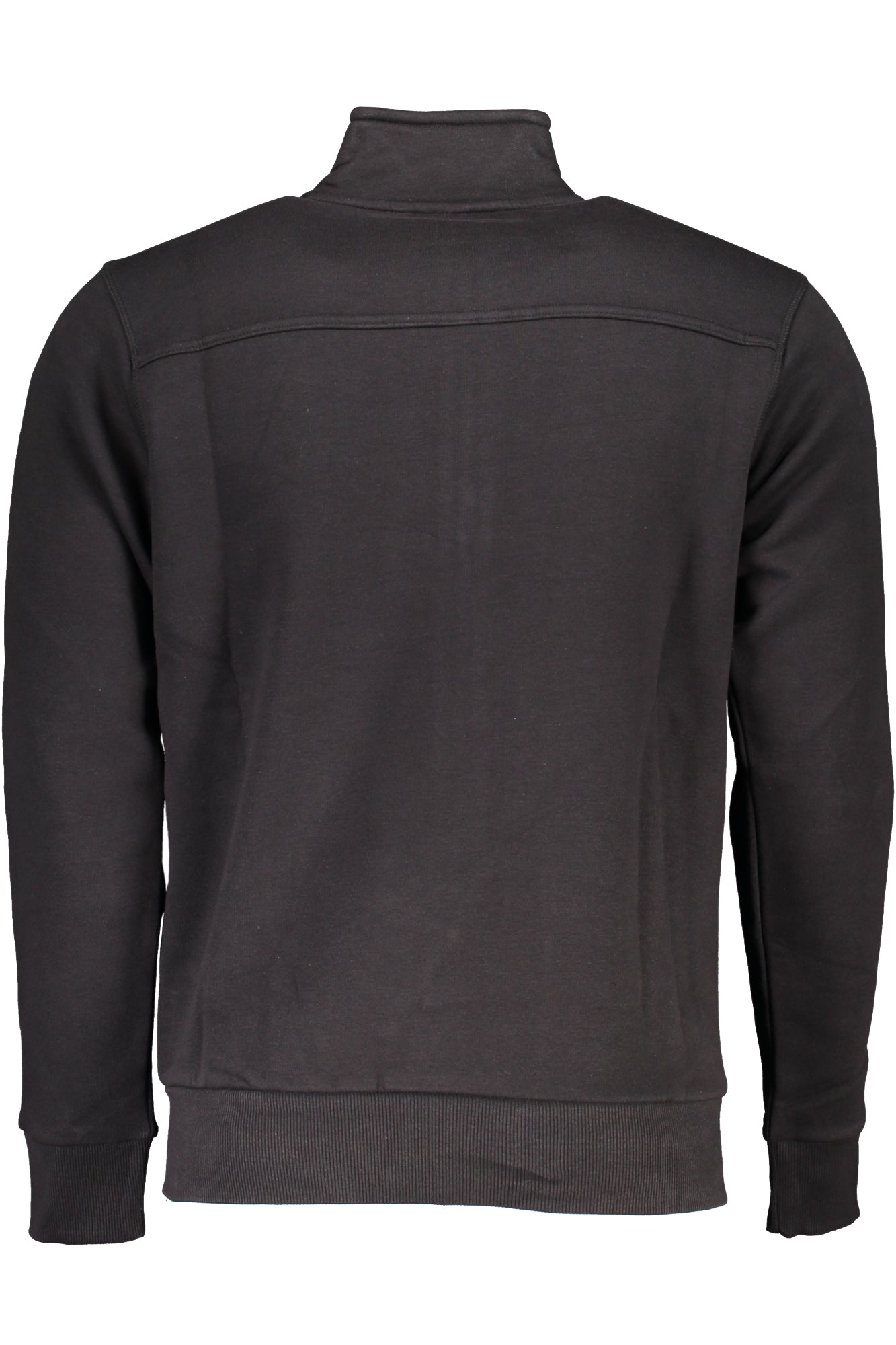 OUSF252_NENERO – Schwarzes Oversize-Herren-Sweatshirt mit Reißverschluss und Stickerei – Größe: 3XL, 4XL, 5XL – Farbe: Nero