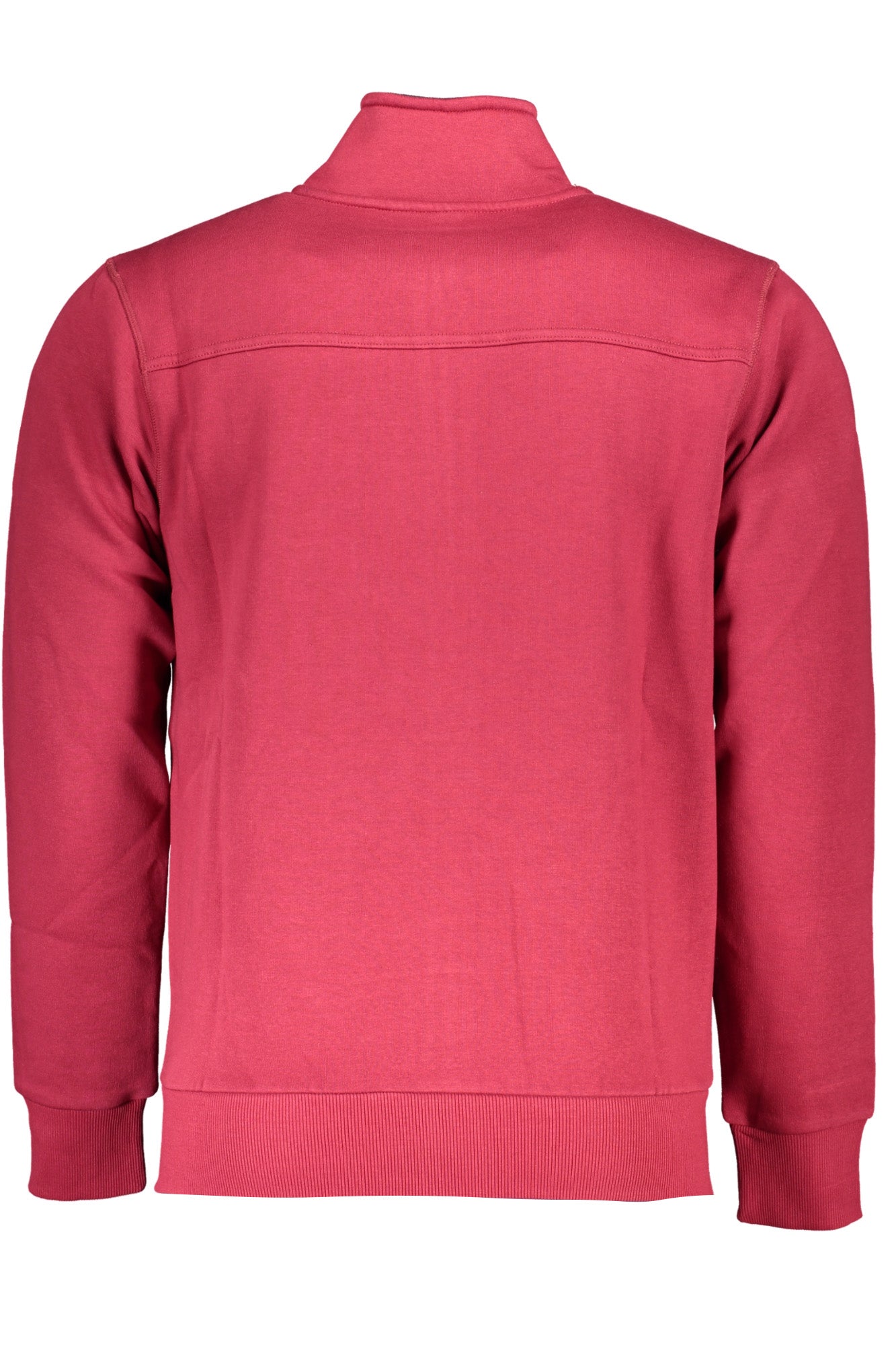 USF178_ROROSSO – Herren-Rot-Sweatshirt mit Reißverschluss & Stickerei – Stilvoll und Praktisch – Größe: 2XL – Farbe: Rosso