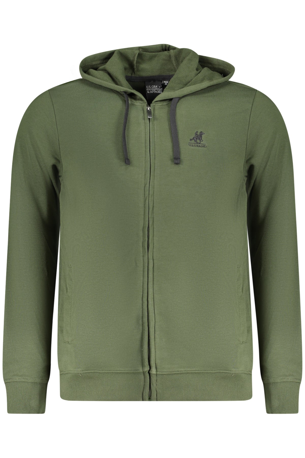 AU02655_VE16VER – Grüne Herren-Sweatjacke mit Kapuze und Stickerei - Angeraut & Modisch – Größe: S, M, L, XL, 2XL, 3XL – Farbe: Verde