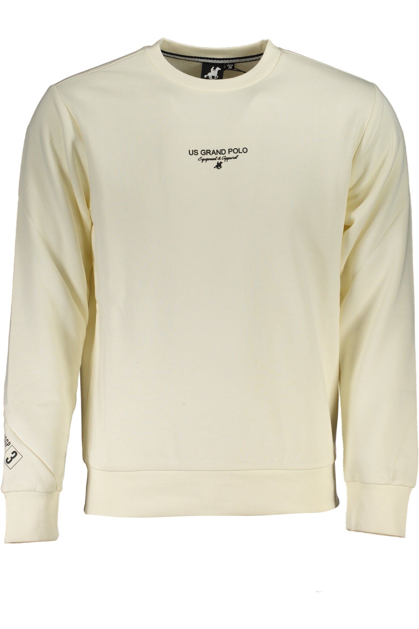 USF895_BIOFF-WHIT – Stylisches Herren-Sweatshirt: Weiß, Langarm & Gefüttert mit Print – Größe: 2XL, 3XL – Farbe: Bianco