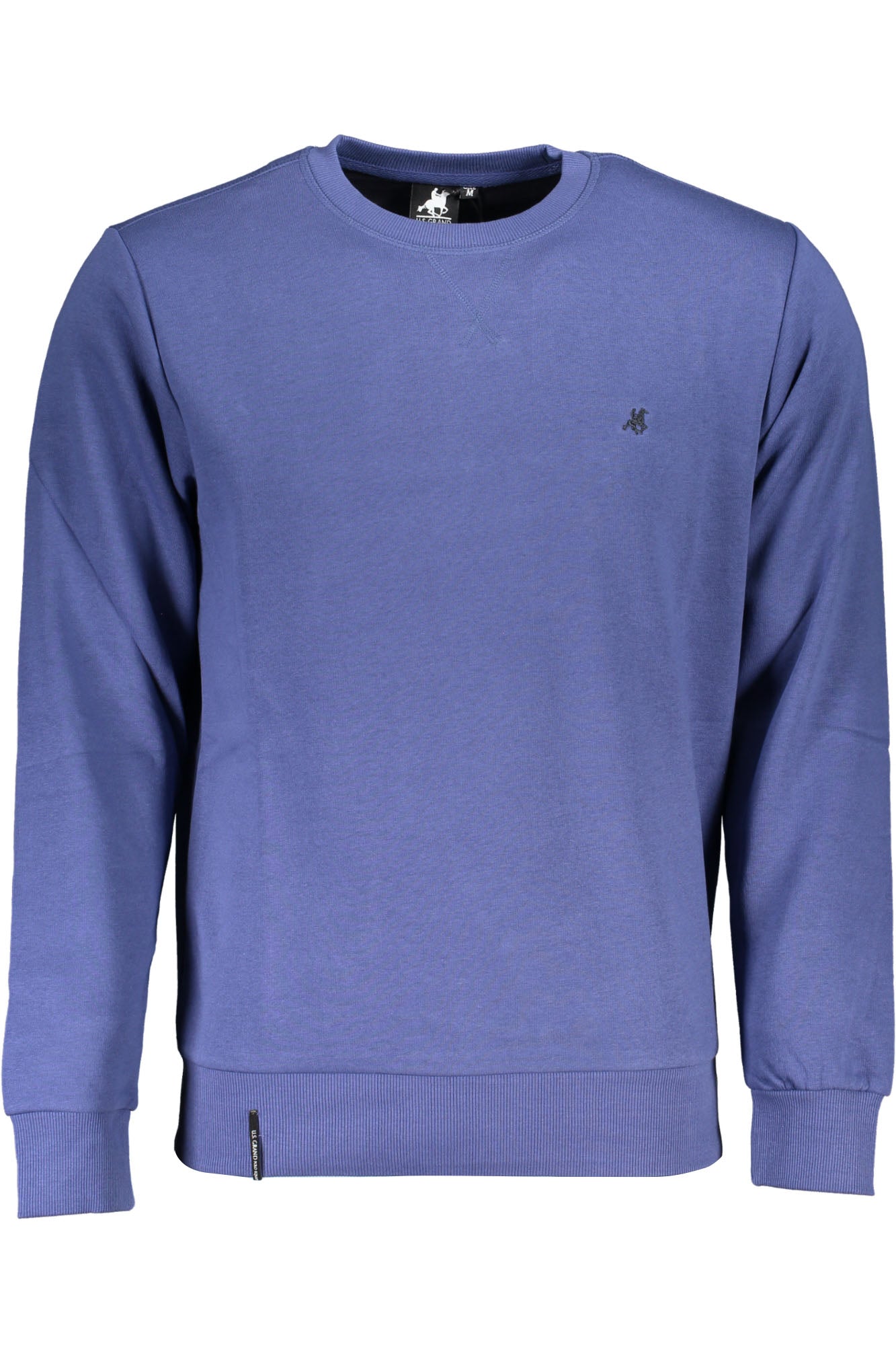 USF175_BLDENIM – Herren Sweatshirt Blau ohne Reißverschluss – Stilvolle Stickerei und Komfort – Größe: M, L, XL, 2XL, 3XL – Farbe: Blu