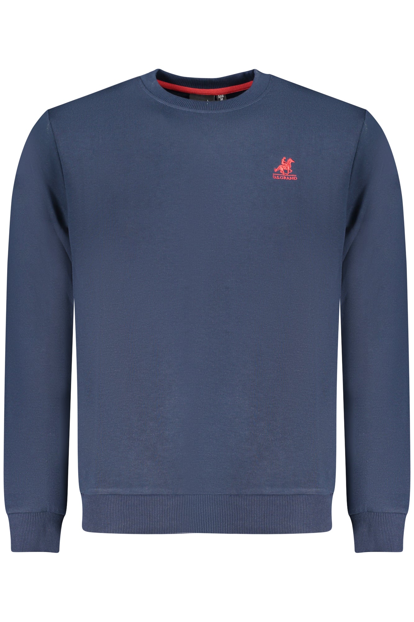AU02652_BL1NAVY – Blaues, langärmeliges Herren-Sweatshirt mit Stickerei und Rundhals – Größe: S, M, L, XL, 2XL, 3XL – Farbe: Blu