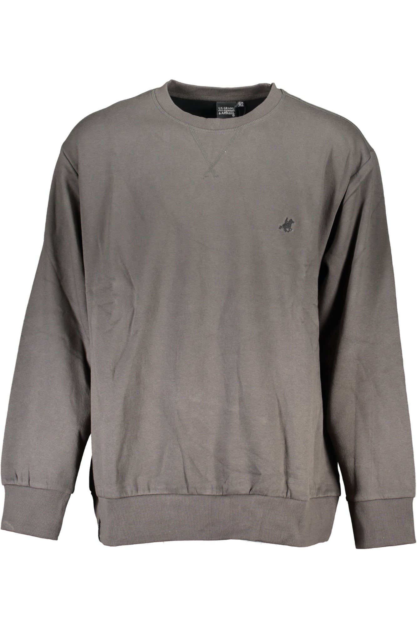 OUSF250_GRGRSCURO – Graues Herren-Sweatshirt Übergröße: Gefüttert & Stickerei-Details – Größe: 3XL, 4XL, 5XL, 6XL – Farbe: Grigio