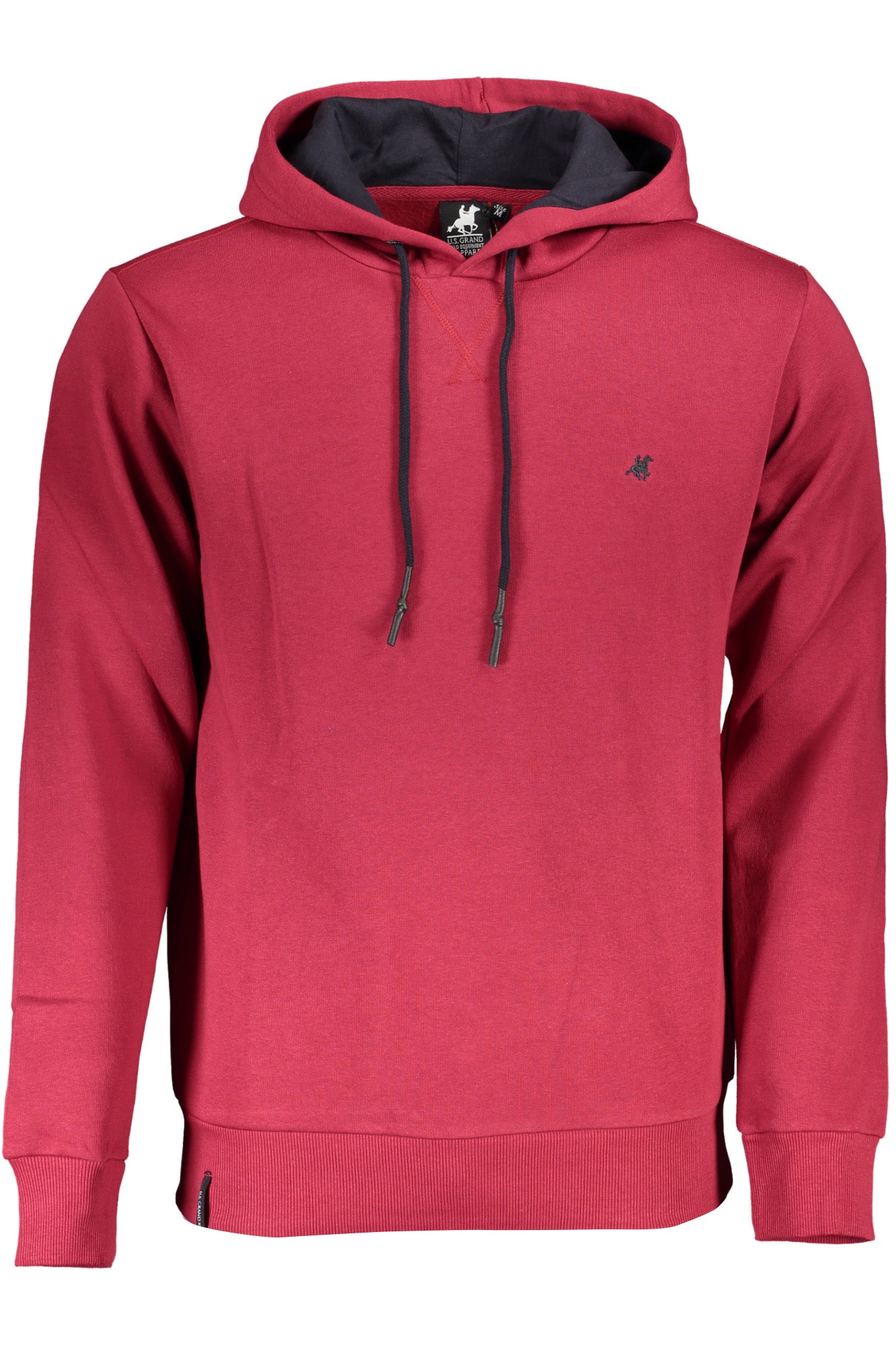 USF177_ROROSSO – Herren Roter Kapuzenpullover: Stickerei & Kontrastdetails – Größe: 2XL, 3XL – Farbe: Rosso