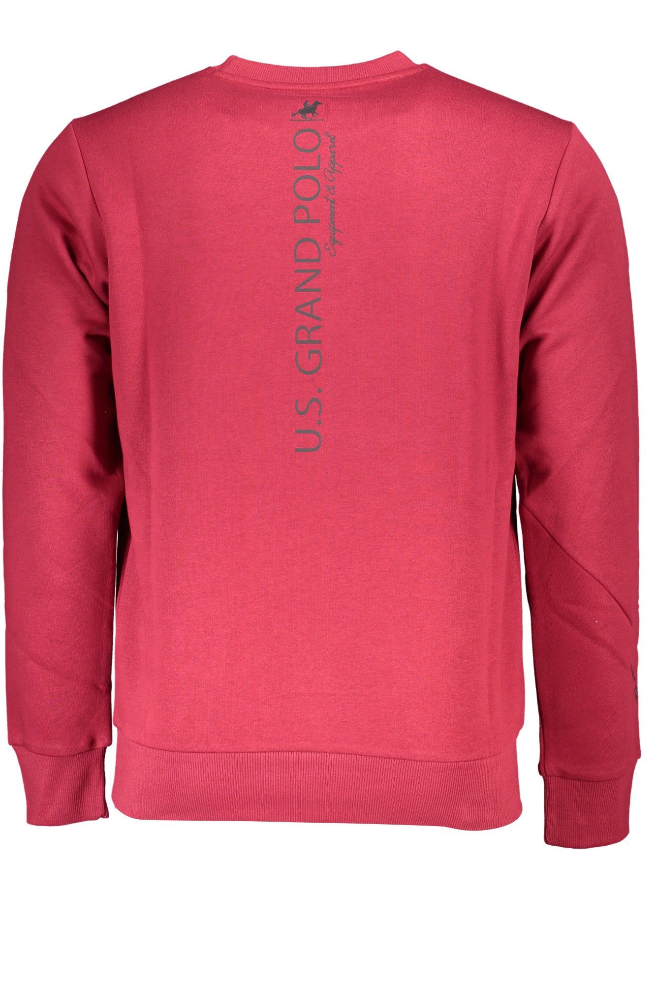 USF895_ROROSSO – Stilvolles rotes Herren-Sweatshirt ohne Reißverschluss - gefüttert & bedruckt – Größe: M, 2XL, 3XL, XL – Farbe: Rosso