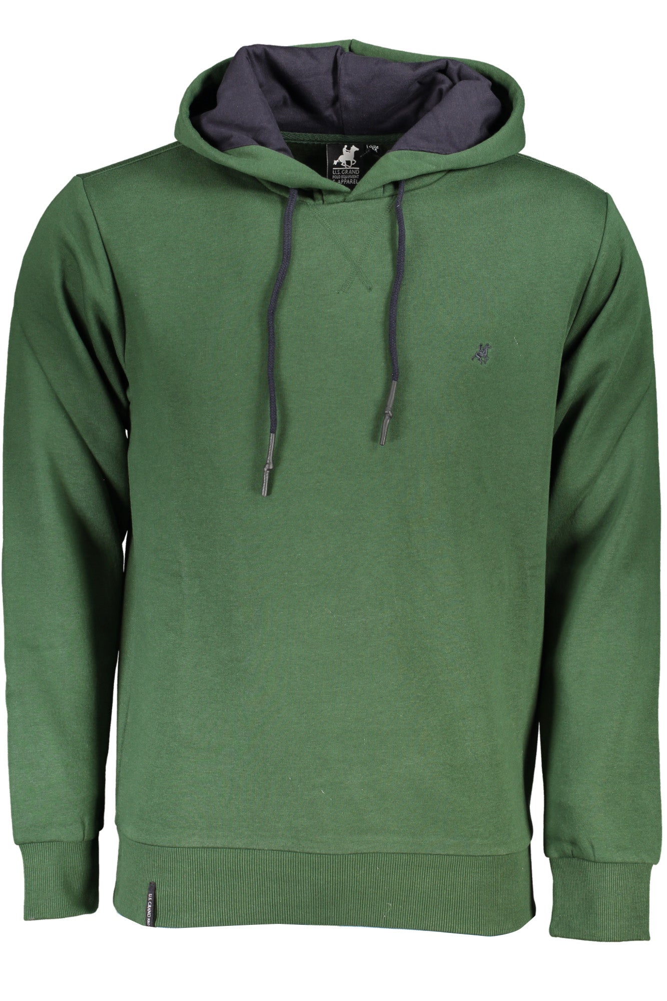 USF177_VEVERDE – Grünes Herren Sweatshirt ohne Reißverschluss mit Stickerei-Details – Größe: 2XL, XL, 3XL – Farbe: Verde