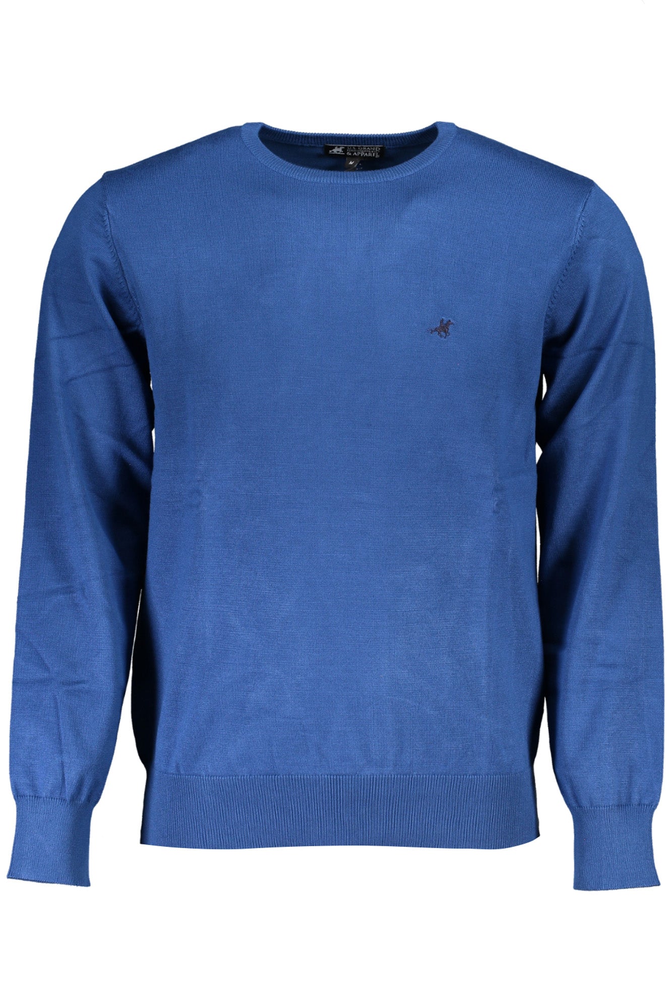 USTR200_BLDENIM – Elegantes Blaues Herrenhemd mit Stickerei und Rundhalsausschnitt – Größe: 2XL, 3XL, L – Farbe: Blu