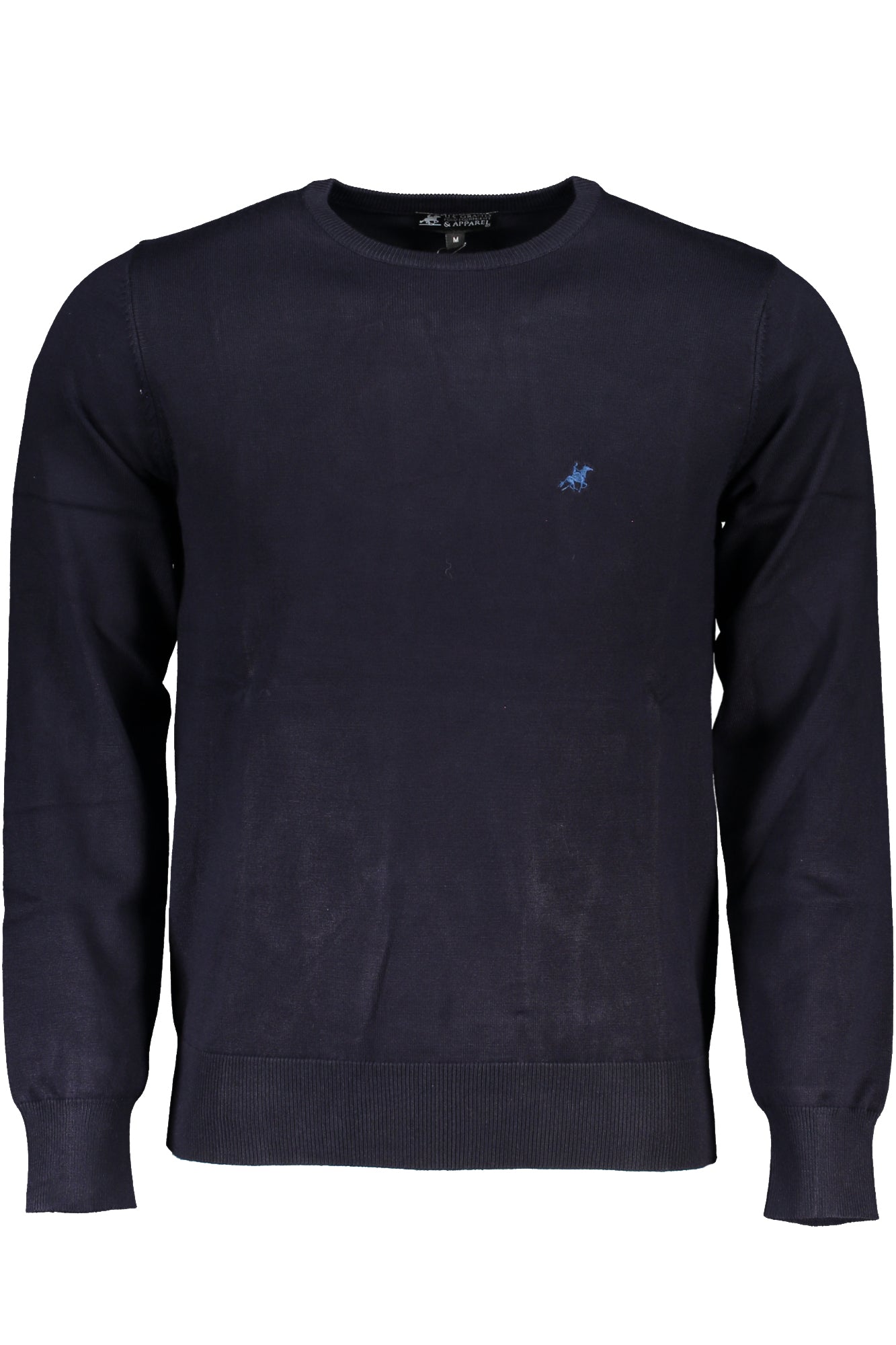 OUSTR260_BLBLU – Eleganter Herrenpullover mit Stickerei und Rundhalsausschnitt in Blau – Größe: 3XL, 4XL, 5XL, 6XL – Farbe: Blu
