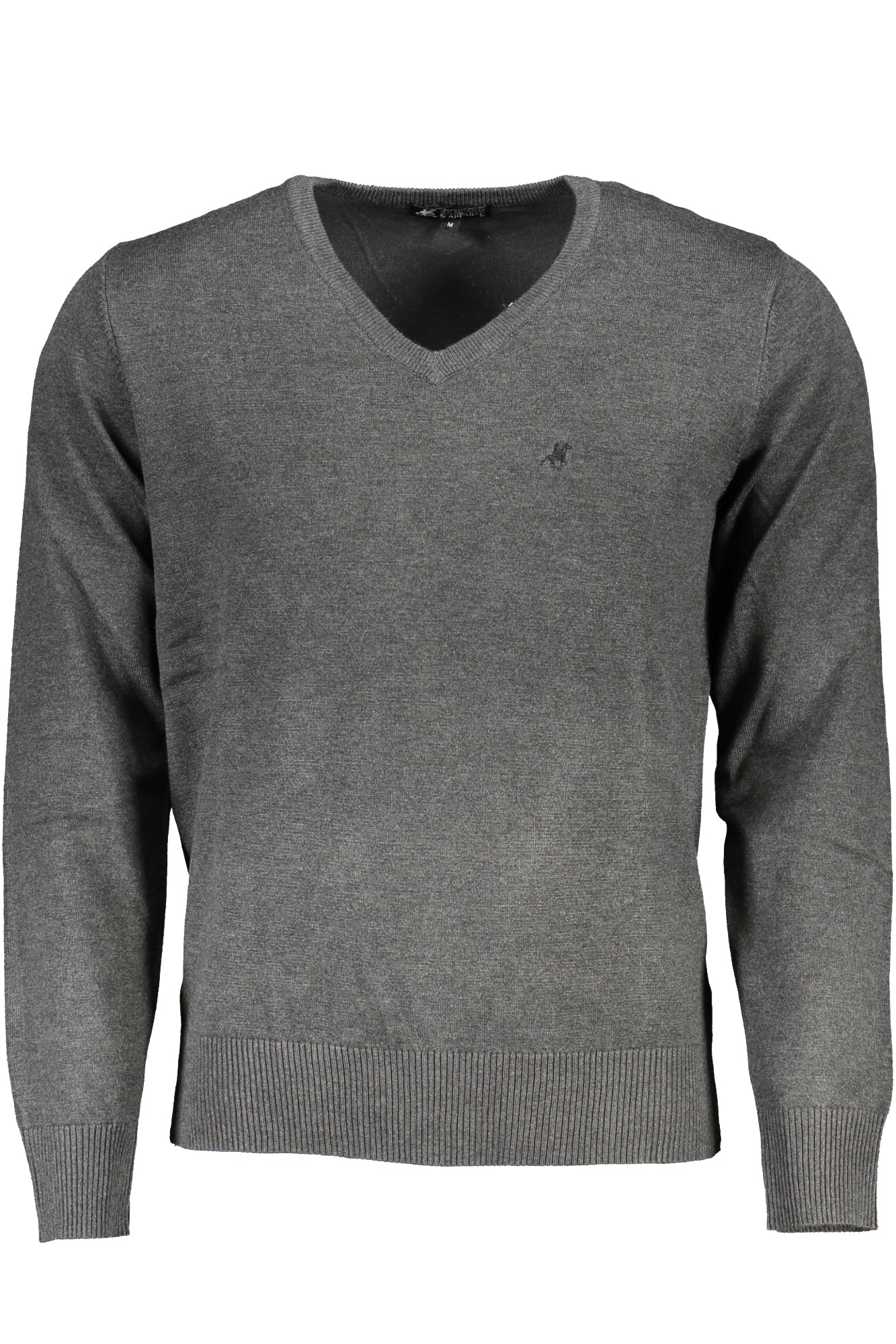 OUSTR261_GRANTRACIT – Oversized Herrenhemd Grau: Langarm, V-Ausschnitt & Stickerei – Größe: 3XL, 4XL, 5XL, 6XL – Farbe: Grigio