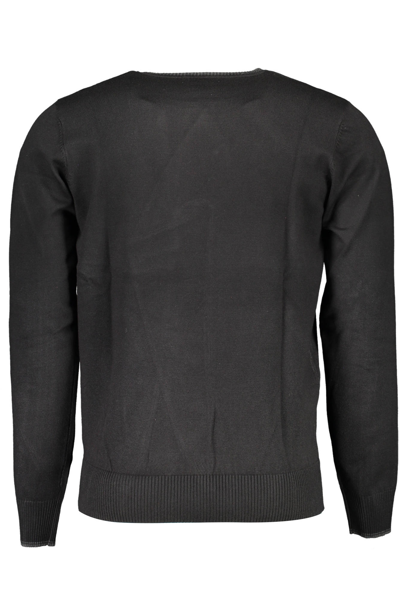 USTR207_NERO_NERO – Stilvolles schwarzes Herren Langarmshirt mit Stickerei und Details – Größe: XL, L – Farbe: Nero