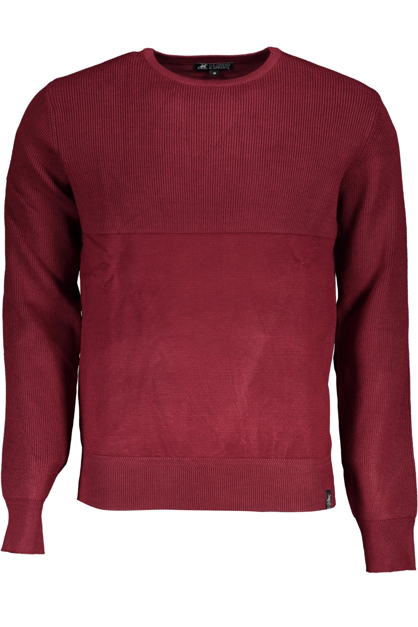 USTR924_ROROSSO – Elegantes rotes Herren Langarmshirt mit Rundhals und Logo-Details – Größe: XL, 2XL, 3XL, M – Farbe: Rosso
