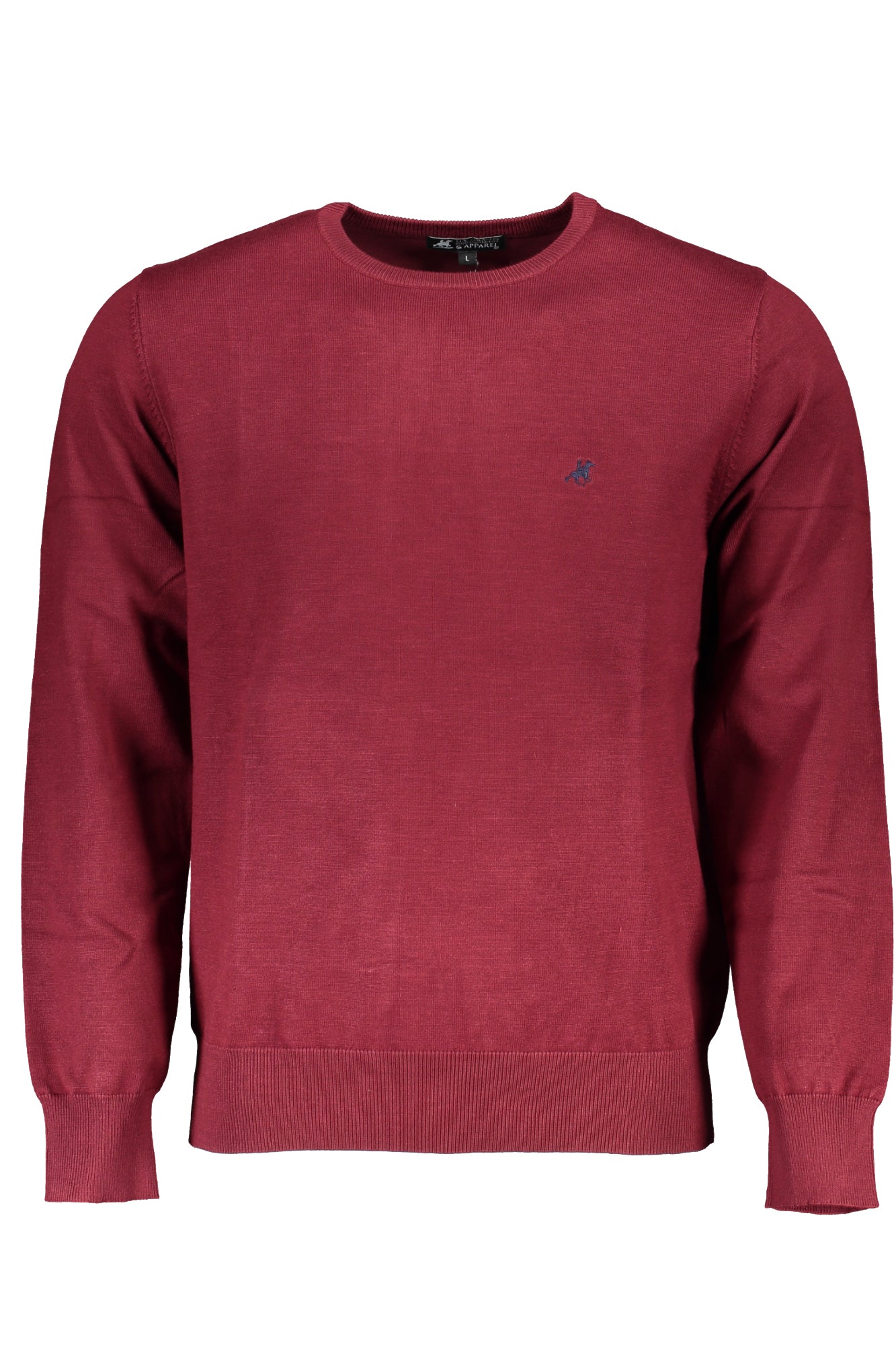 OUSTR264_ROROSSO – Herrenpullover in Rot: Übergröße, Rundhals & Stickerei-Details – Größe: 3XL, 4XL, 5XL, 6XL – Farbe: Rosso