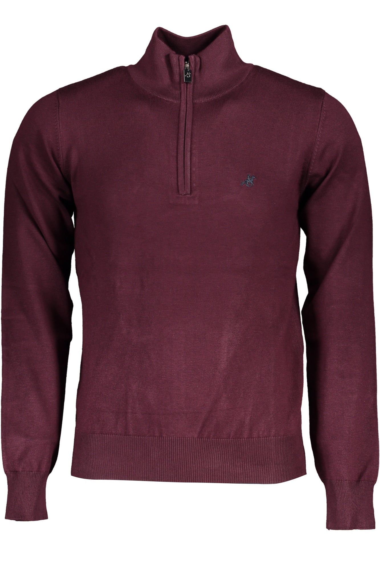USTR202_ROBORDEAUX – Herren Langarmshirt Rot mit Reißverschluss & Stickerei Logo – Größe: M, L, XL, 2XL, 3XL – Farbe: Rosso