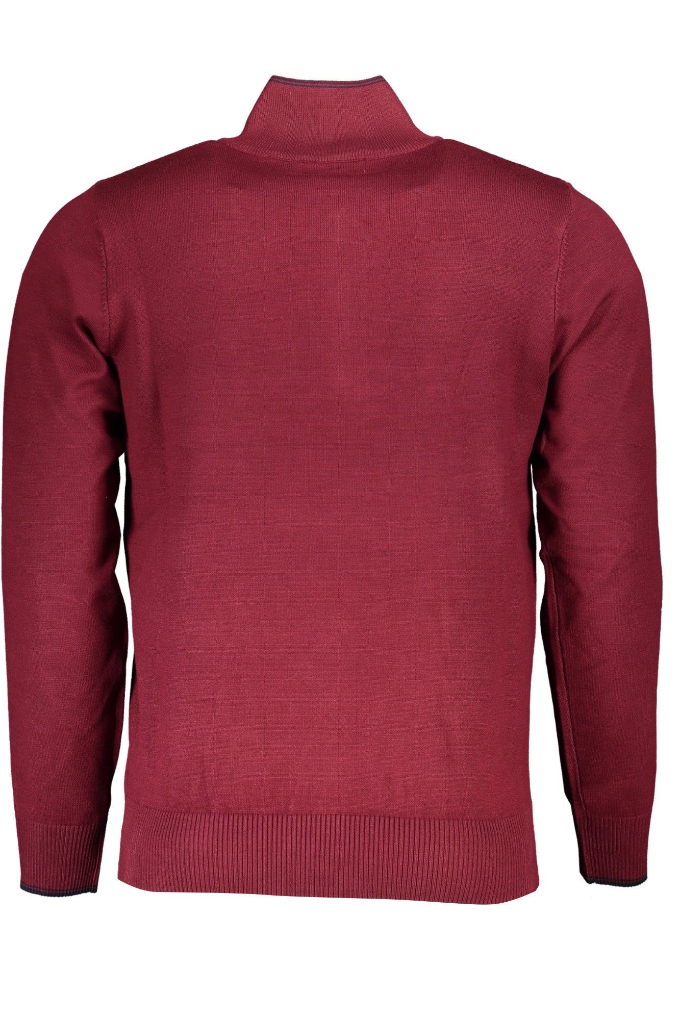USTR208_ROROSSO – Herren Langarmshirt: Rot, Halber Reißverschluss & Stickerei – Größe: M, 2XL, 3XL, L – Farbe: Rosso