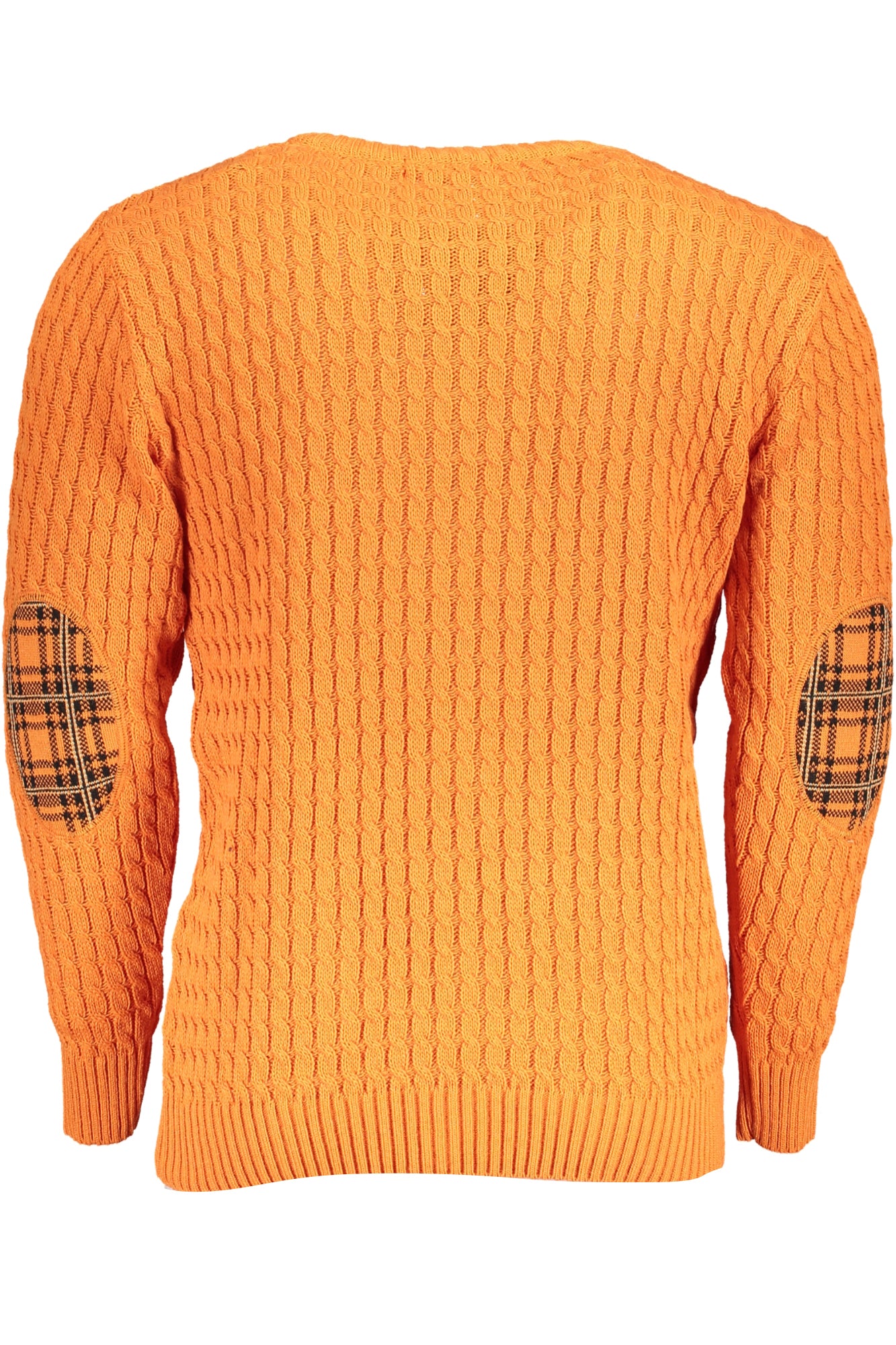 USTR955_ARMATTONE – Herrenpullover Orange mit Rundhals & Zopfmuster – Eleganter Stil – Größe: M, L, XL, 2XL – Farbe: Arancione