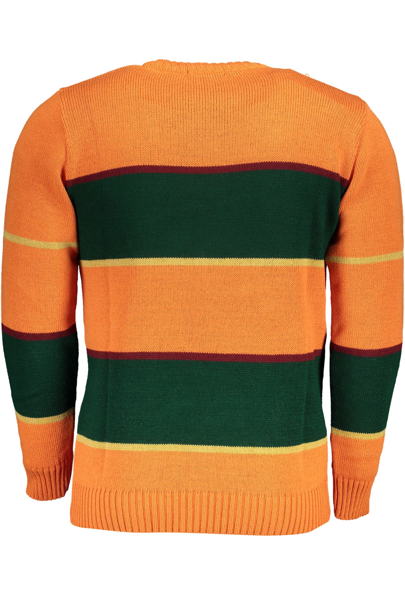USTR960_ARMATTONE – Modischer Herrenpullover Orange - Rundhals, Kontrastdetails, Langarm – Größe: M, L, XL, 2XL – Farbe: Arancione