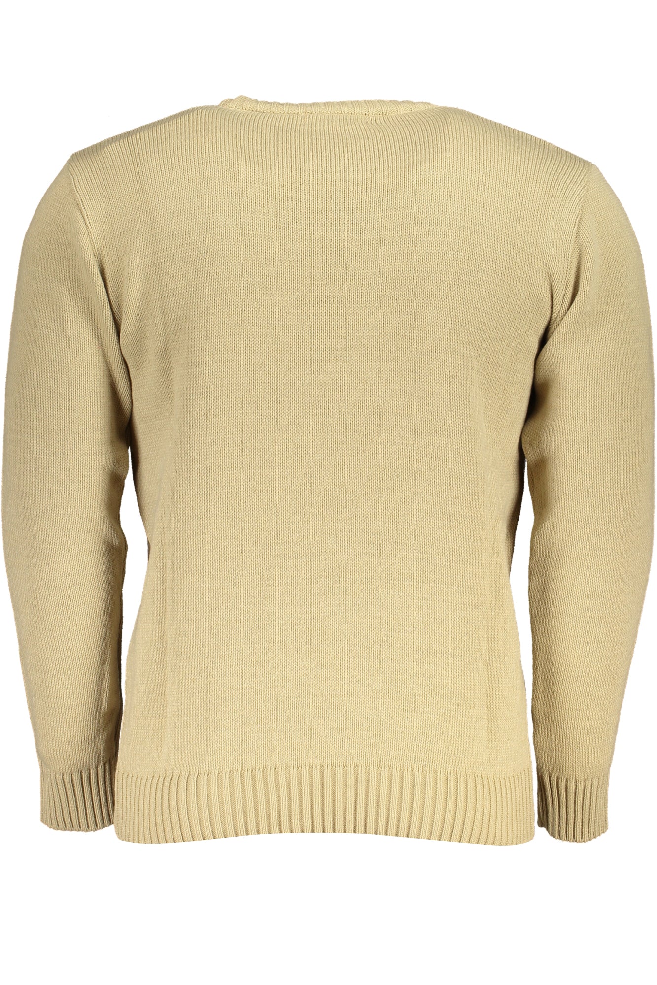 USTR950_BESABBIA – Beiger Herrenpullover mit Rundhals und Stickerei für stilvolle Auftritte – Größe: L, XL, 2XL – Farbe: Beige