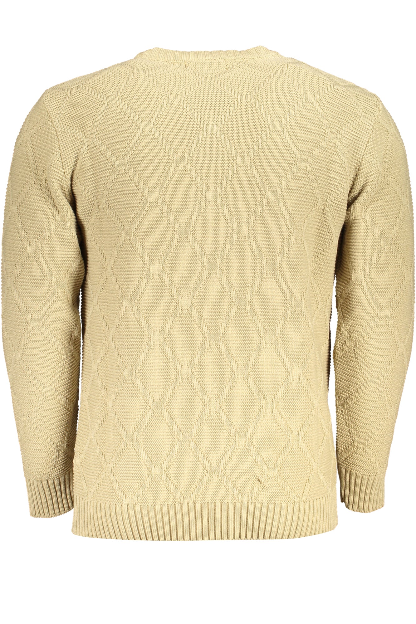 USTR959_BESABBIA – Herrenpullover Beige - Rautenmuster & Rundhals für stilvolle Auftritte – Größe: M, L, XL, 2XL – Farbe: Beige