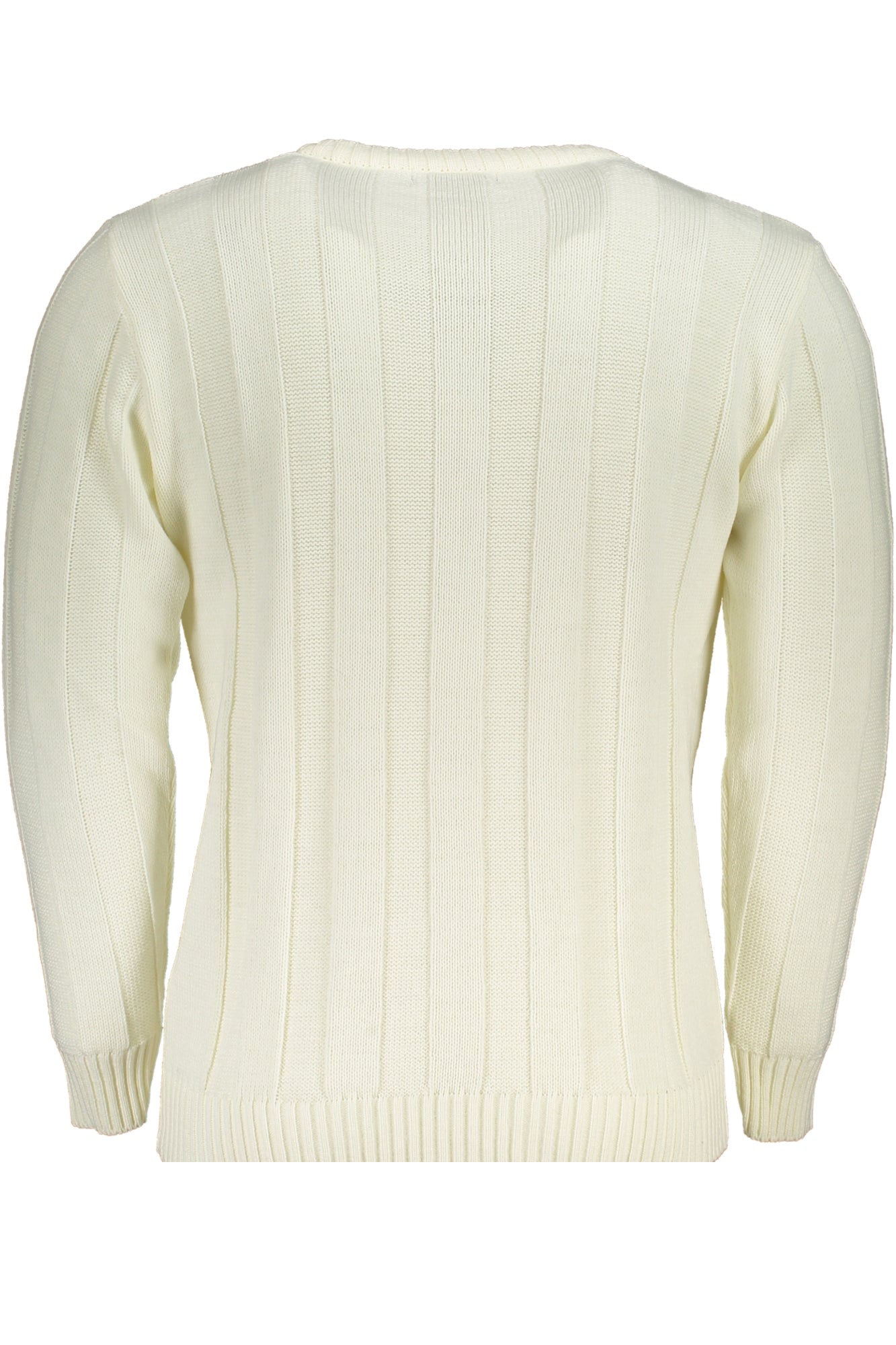 USTR958_BIPANNA – Eleganter Weißer Herrenpullover mit Kontrastdetails und Rundhalsausschnitt – Größe: M, L, XL, 2XL – Farbe: Bianco