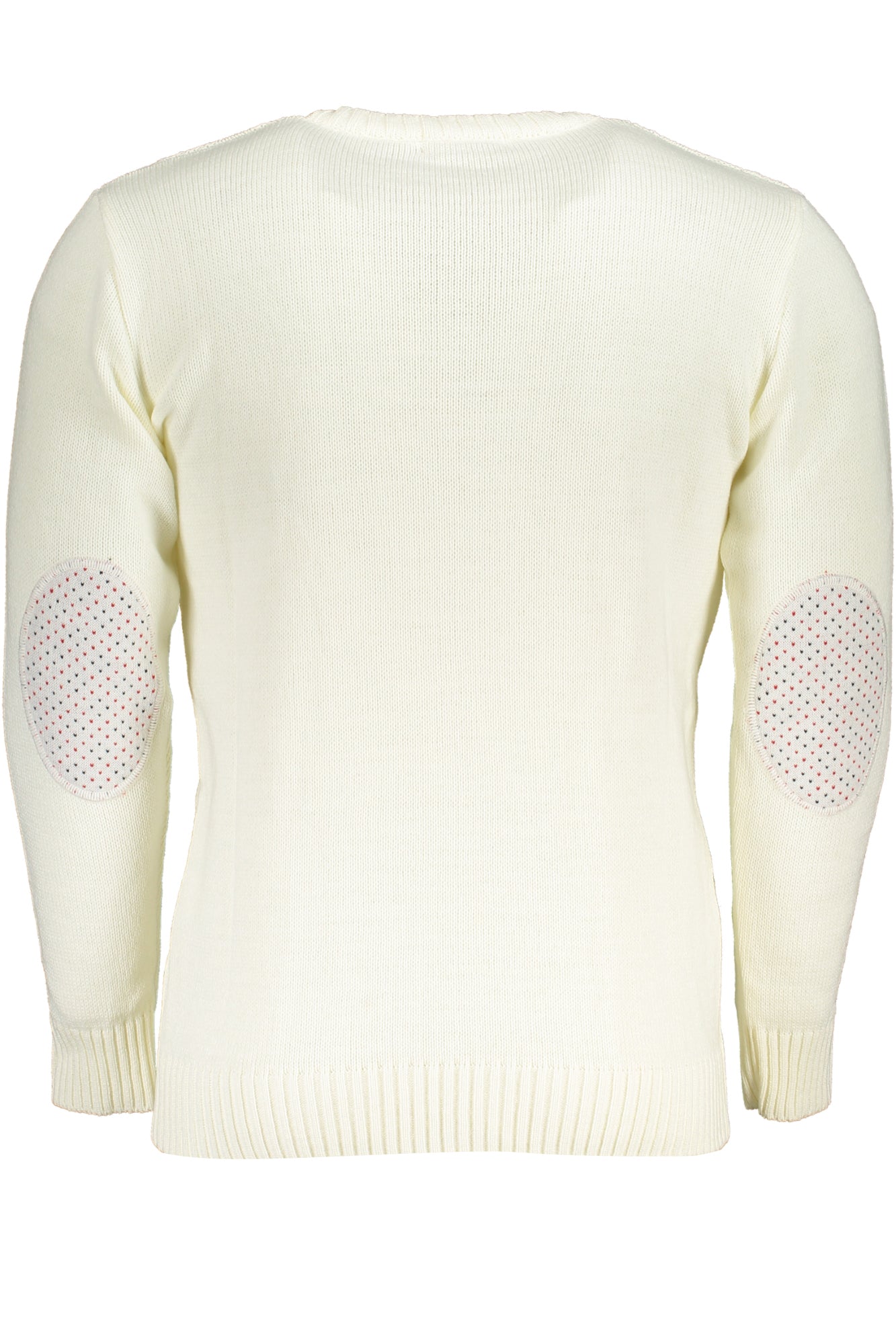 USTR957_BIPANNA – Moderner Herrenpullover: Weißer Rundhals mit Zopfmuster & Details – Größe: M, L, XL, 2XL – Farbe: Bianco