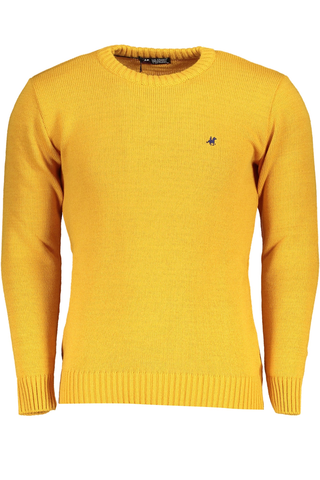 USTR950_GISENAPE – Herrenpullover Gelb: Eleganter Rundhals mit Stickerei und Logo – Größe: 2XL, M – Farbe: Giallo