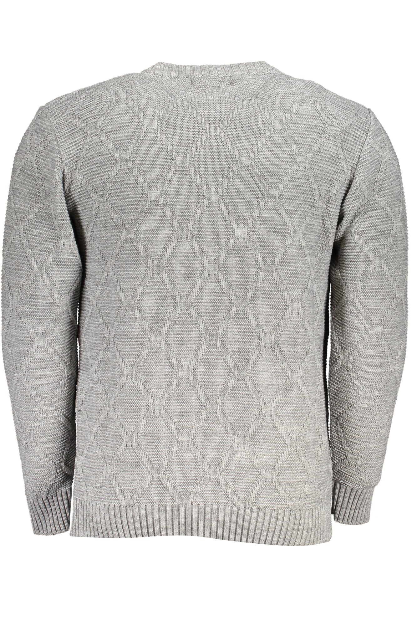USTR959_GRGMELAN – Grauer Herrenpullover: Rautenstrick, Rundhals – Stilvoll & Elegant – Größe: M, L, XL, 2XL – Farbe: Grigio