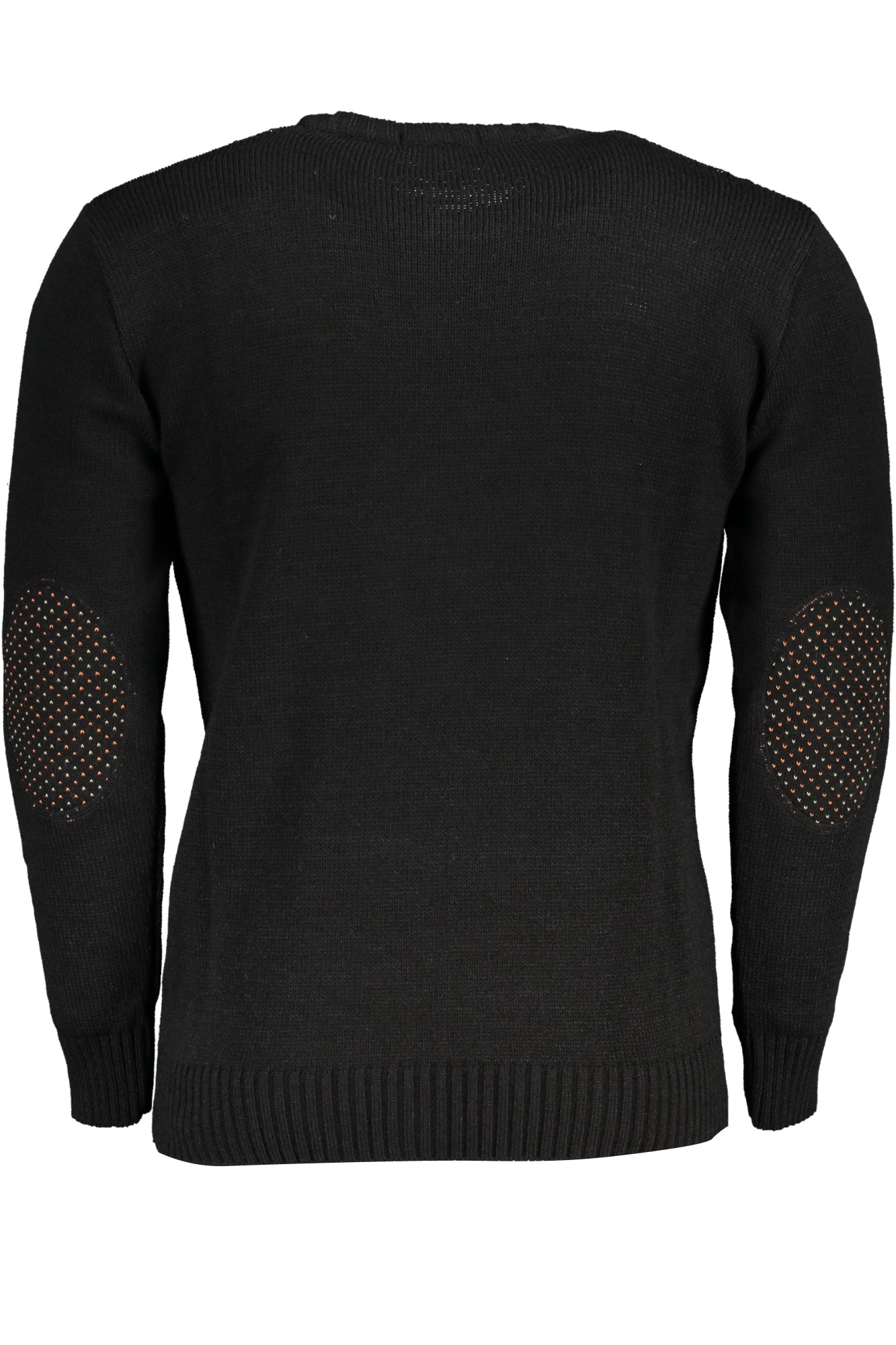 USTR957_NENERO – Eleganter Herrenpullover Schwarz - Langarm, Zopfmuster, Kontrastdetails – Größe: M, L, XL, 2XL – Farbe: Nero
