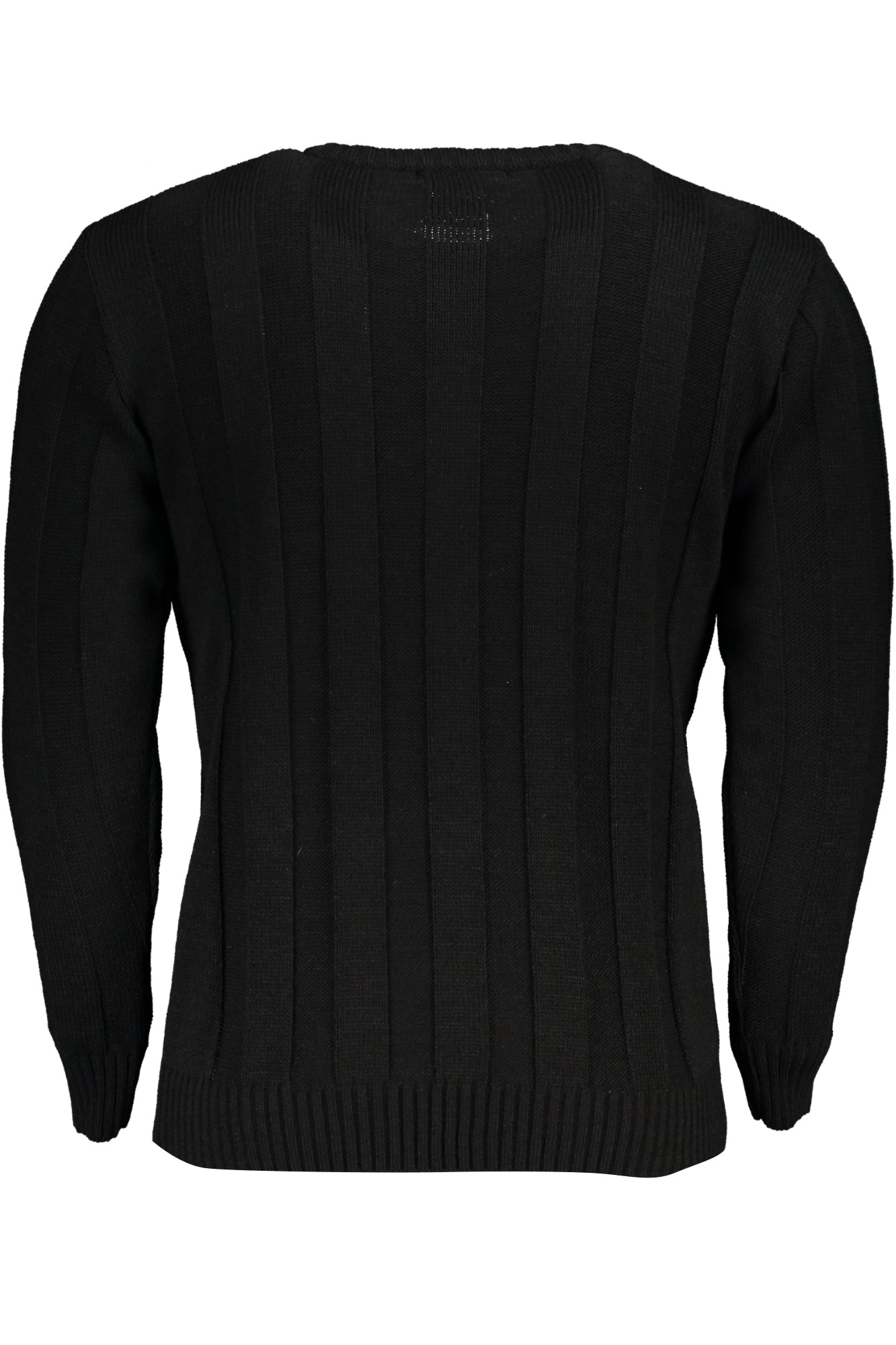 USTR958_NENERO – Eleganter Schwarzer Herrenpullover mit Kontrastdetails & Logo – Größe: M, L, XL, 2XL – Farbe: Nero