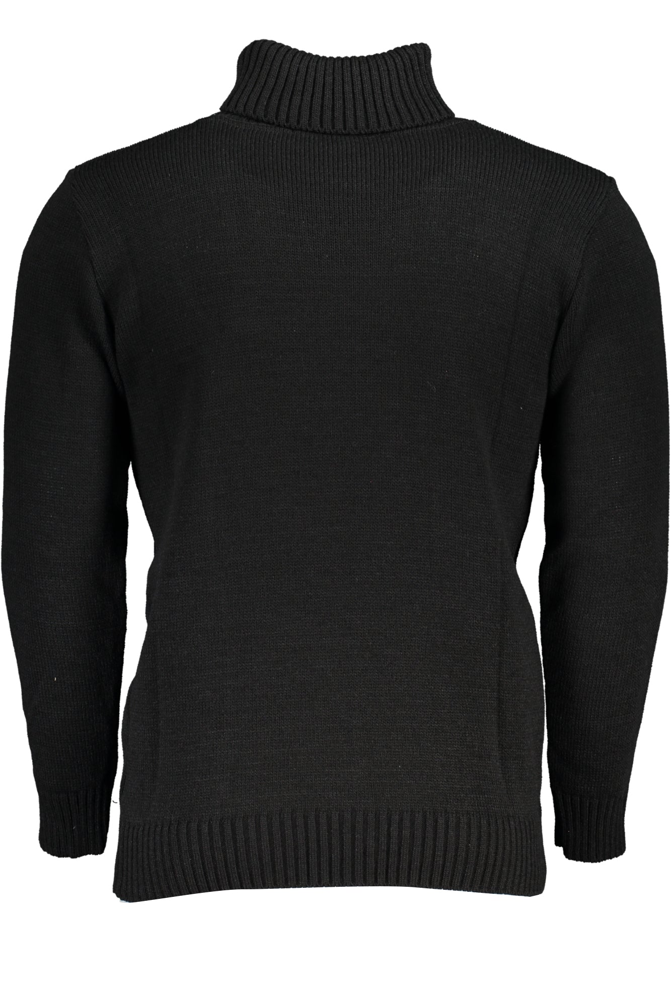 USTR951_NENERO – Eleganter Herren-Rollkragenpullover in Schwarz mit Logo-Stickerei – Größe: XL, 2XL – Farbe: Nero