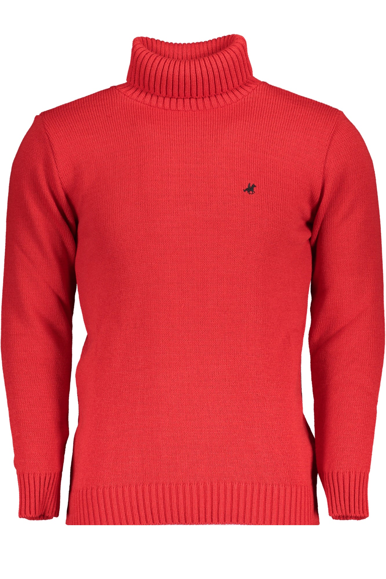USTR951_ROROSSO – Eleganter Herren Rollkragenpullover in Rot mit Stickerei und Logo – Größe: XL, 2XL, M – Farbe: Rosso