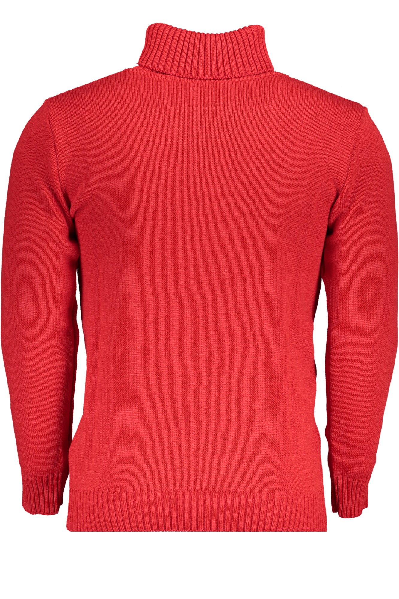 USTR951_ROROSSO – Eleganter Herren Rollkragenpullover in Rot mit Stickerei und Logo – Größe: XL, 2XL, M – Farbe: Rosso