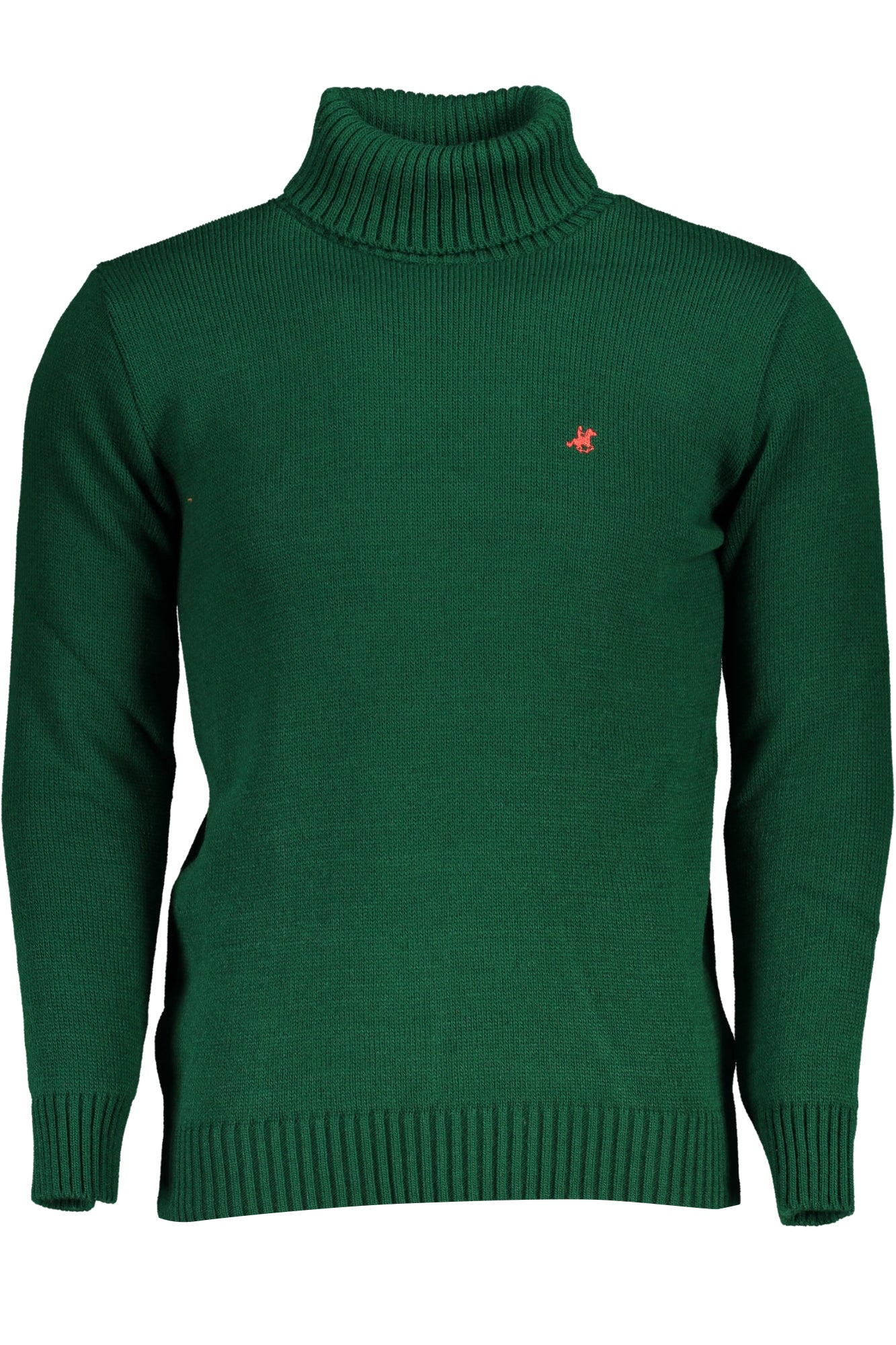 USTR951_VEVERDE – Grüner Herren-Rollkragenpullover mit Stickerei - Elegant & Bequem – Größe: 2XL, XL – Farbe: Verde